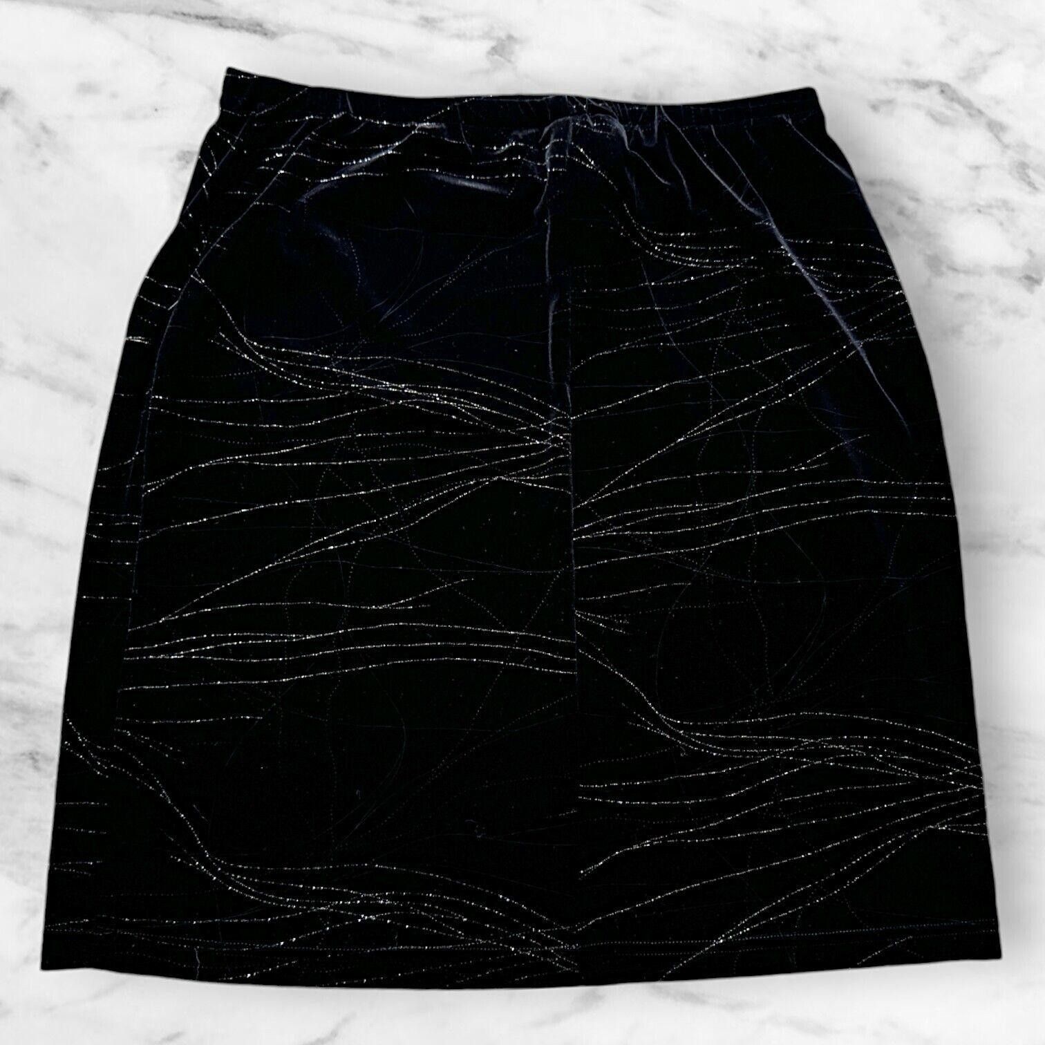 Designer Vintage 90’s Two Piece Velvet Matching Skirt Set Plus Size XL / US 12-14 / IT 48-50 - 5 Thumbnail