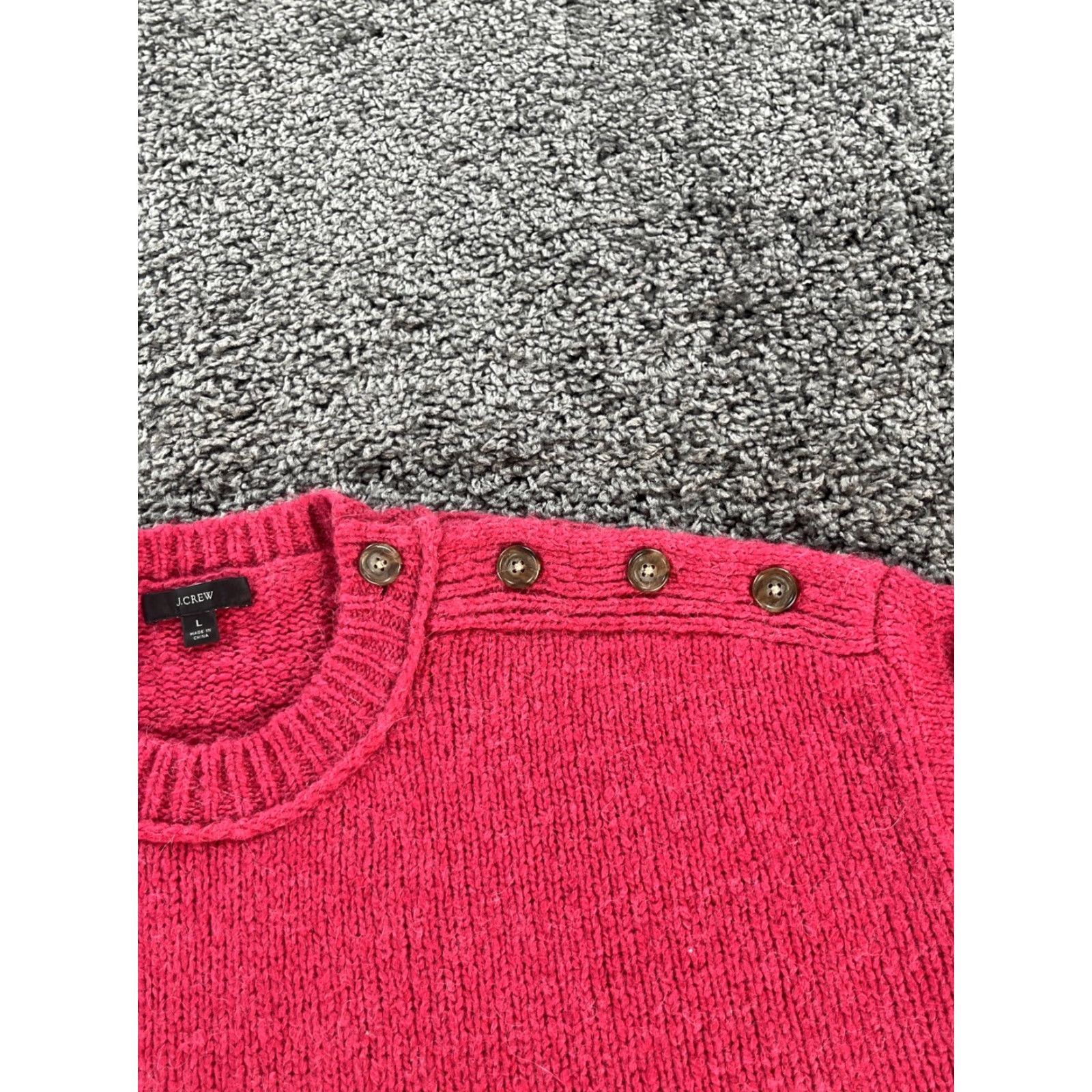 J.Crew J.CREW Knit Sweater Womens L Alpaca Pink Cable-Knit Crew Neck Pullover Long Sleeve Size L / US 10 / IT 46 - 5 Thumbnail