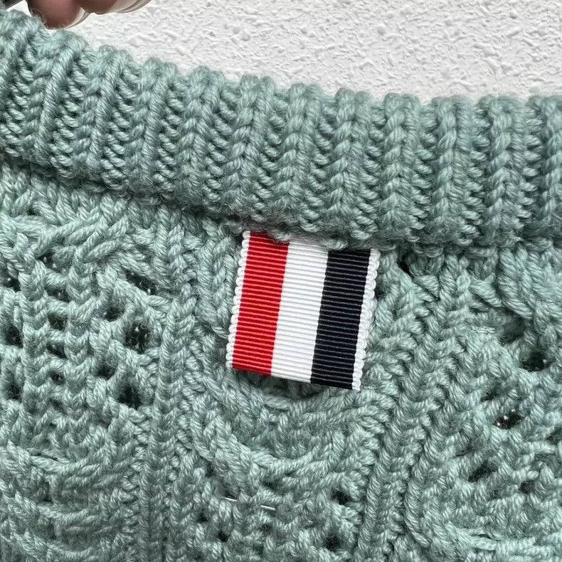 Thom Browne Round collar sweater in green