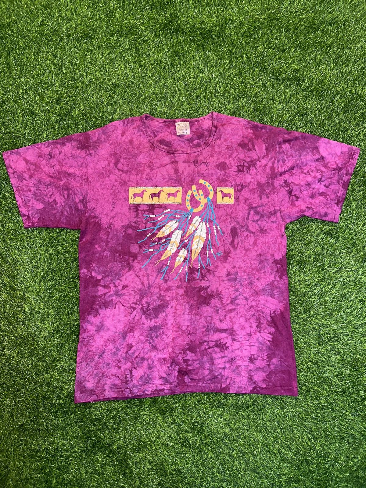 Vintage Vintage cowboy country dream catcher tie dye t shirt size L Size L / US 10 / IT 46 - 1 Thumbnail