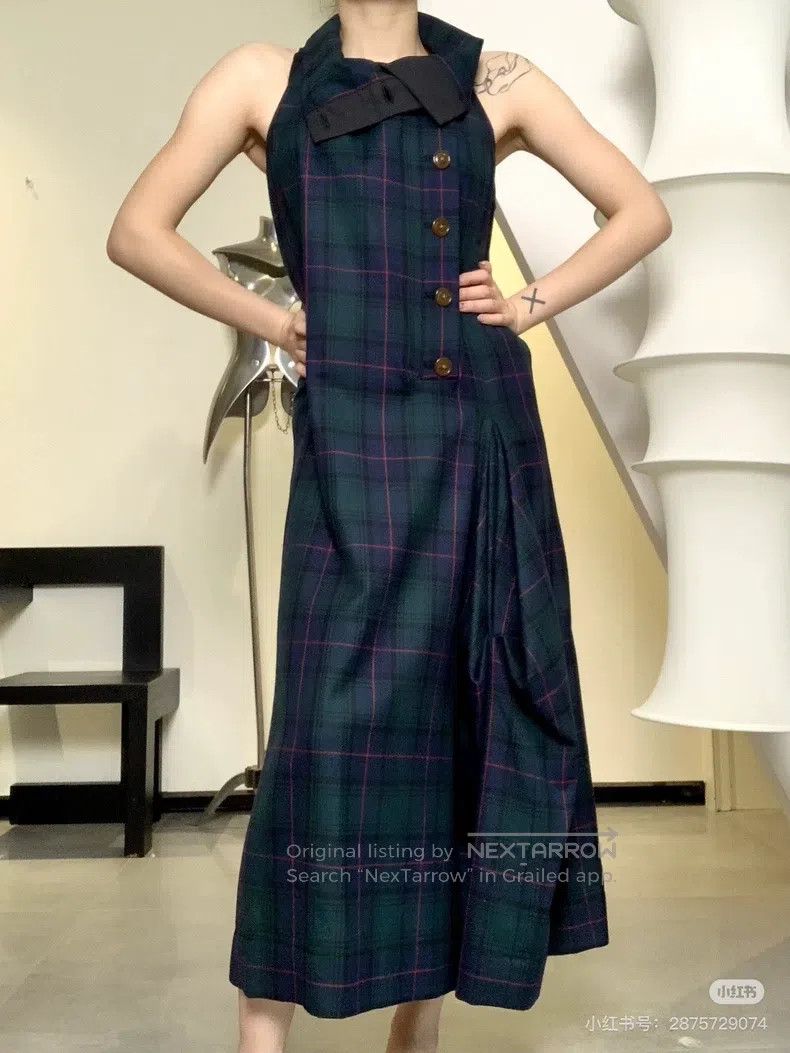 Vivienne Westwood Vivienne Westwood Plaid Asymmetric Pocket Dress, Wool Plai Size M / US 6-8 / IT 42-44 - 1 Thumbnail