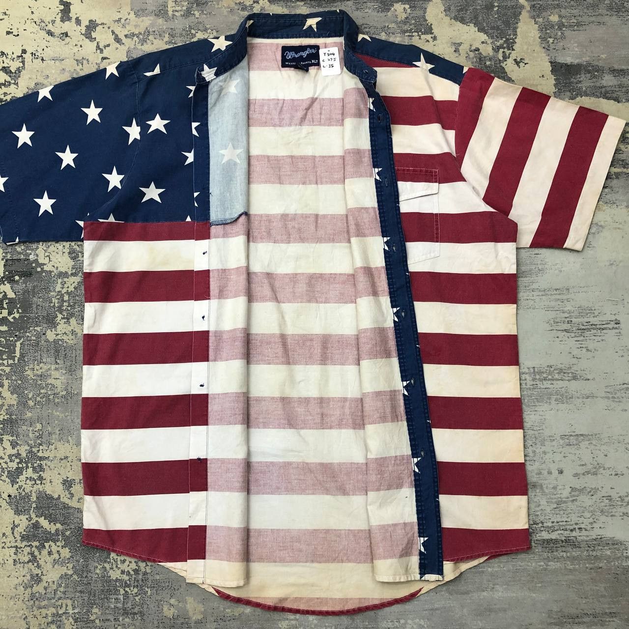 Vintage × Wrangler T304 VTG WRANGLER AMERICAN FLAG WESTERN SHIRTS Size US XXL / EU 58 / 5 - 3 Thumbnail