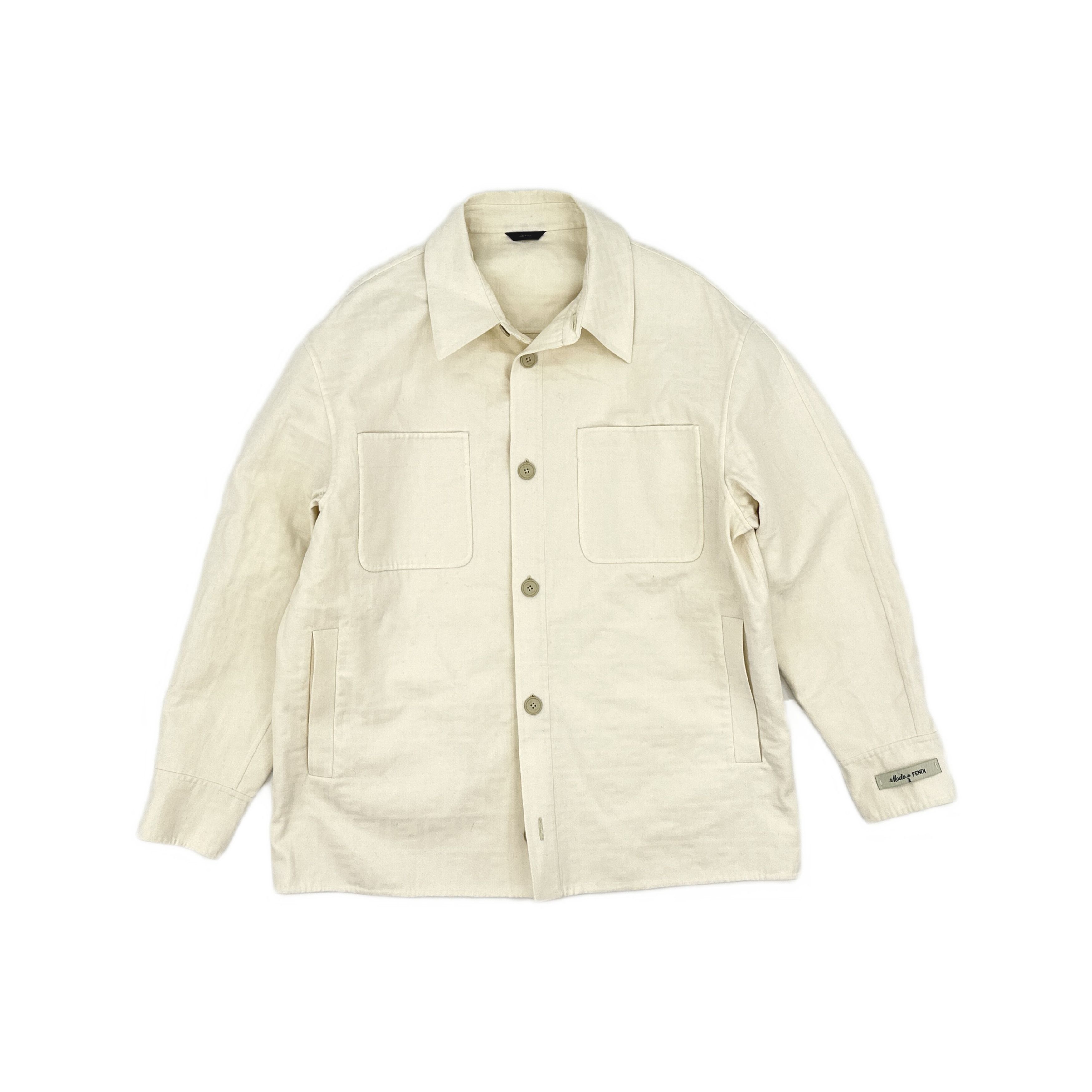 Fendi Fendi White Logo Jacquard Light Jacket Size L Size US L / EU 52-54 / 3 - 1 Thumbnail