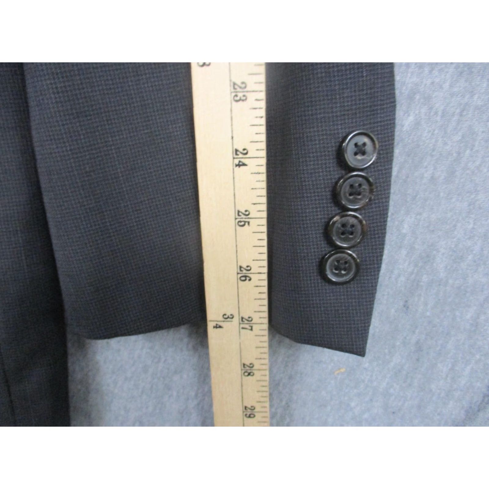 Ralph Lauren Lauren Ralph Lauren Suit Jacket Mens 46R Gray Check Two Button Notch Lapel Size 46R - 5 Thumbnail