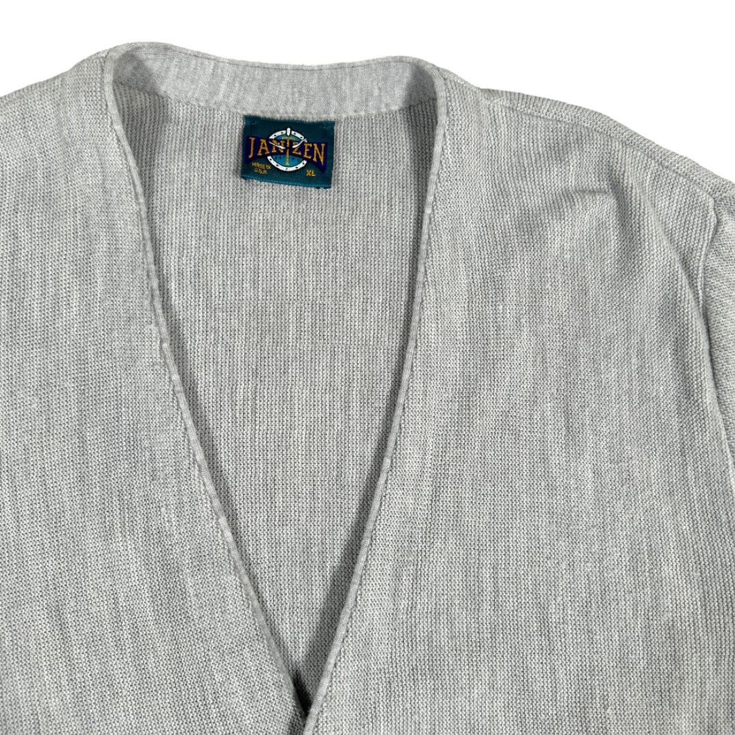 Jantzen VINTAGE Jantzen Cardigan Sweater Men's Gray XL Large USA Made 80s Button Up Knit Cardigan Size US L / EU 52-54 / 3 - 2 Thumbnail