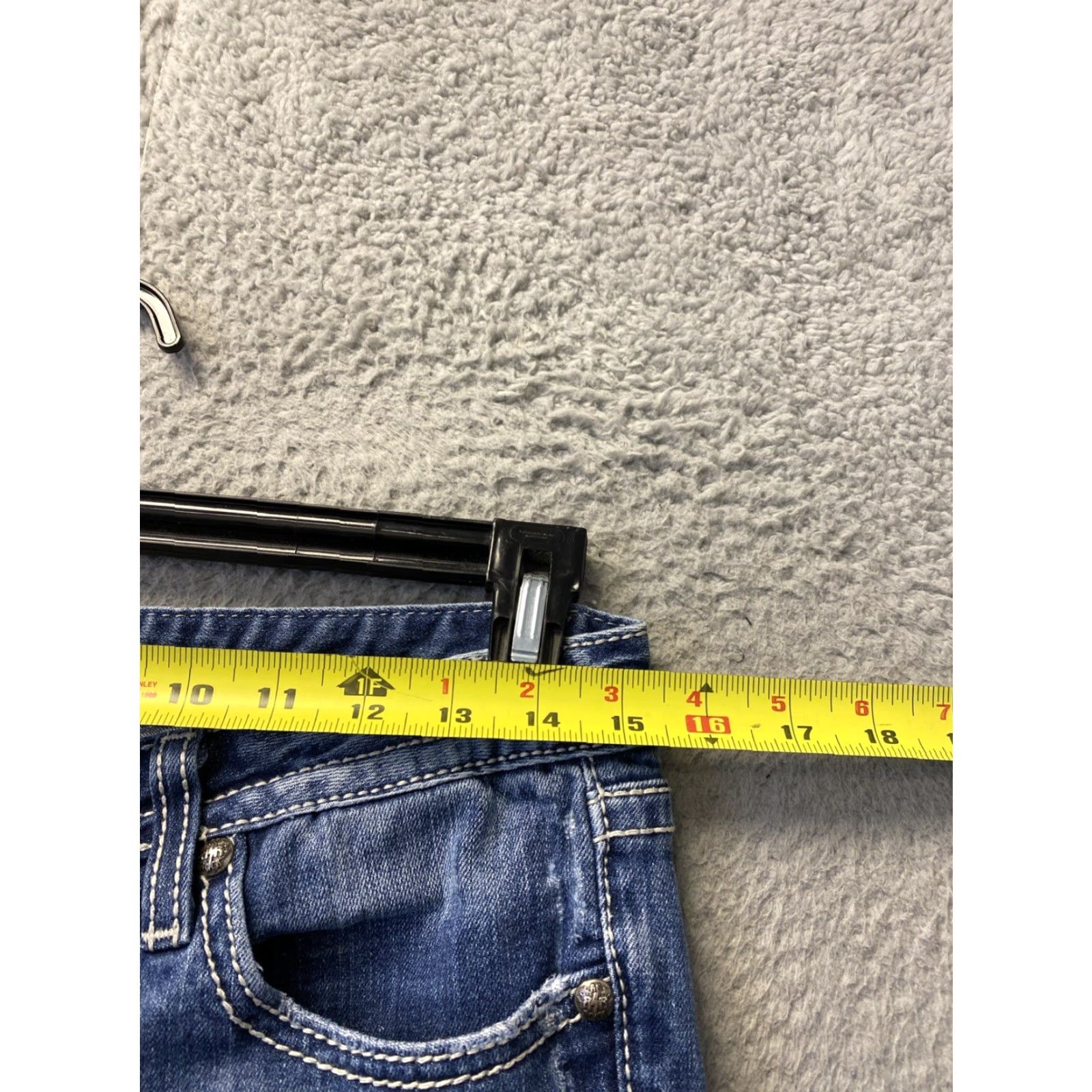 Denime ReRock Jeans Bootcut Womens 8 Denim Blue Embroidered Low Rise Stretch Regular Size 8 Size 30" / US 8 / IT 44 - 6 Thumbnail