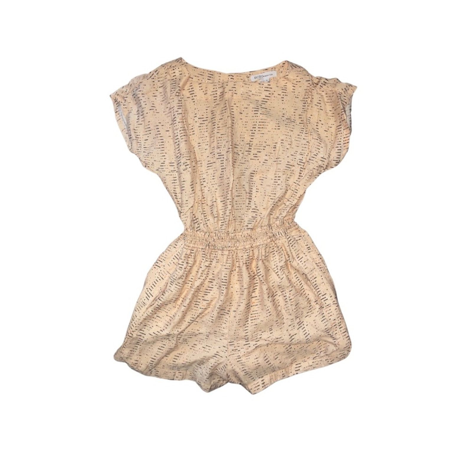 BCBGeneration Women's Romper Shorts Size Small One Piece Y2K Ruched Waist Size 27" / US 4 / IT 40 - 1 Thumbnail
