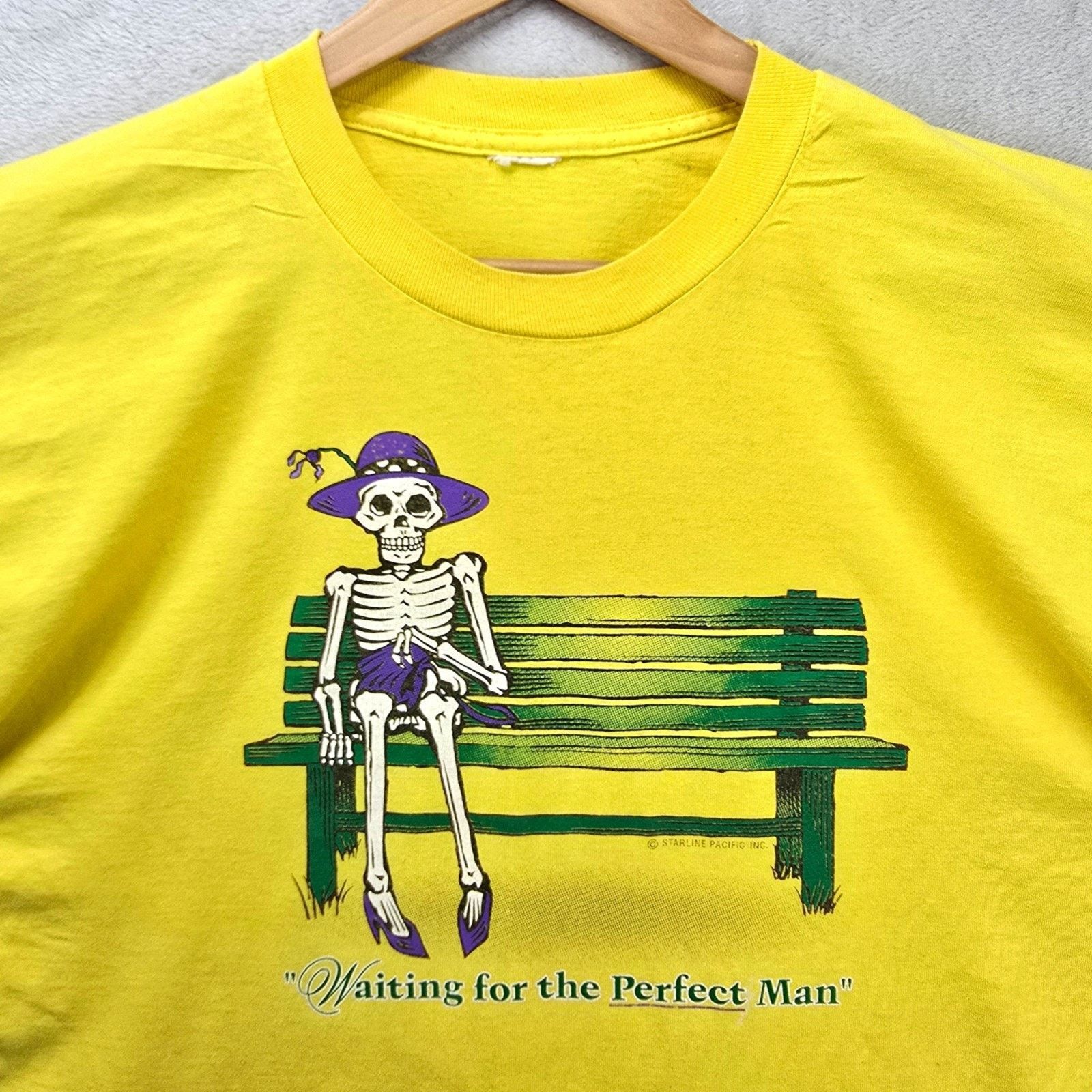 Other Vintage Waiting For The Perfect Man Shirt XL Skeleton Y2K Size XL / US 12-14 / IT 48-50 - 1 Thumbnail