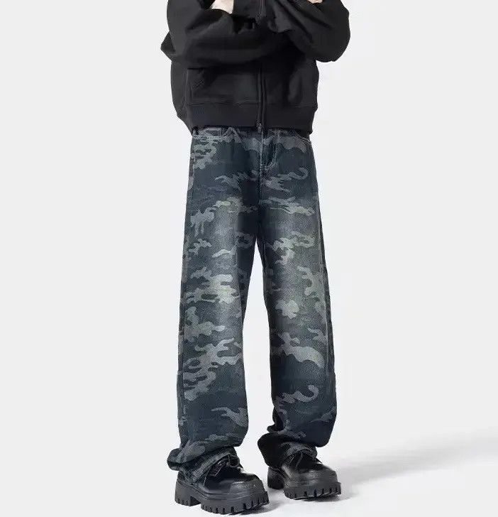 Japanese Brand Streetwear Camouflage Hip Hop Straight Jeans Pants Size US 32 / EU 48 - 6 Thumbnail