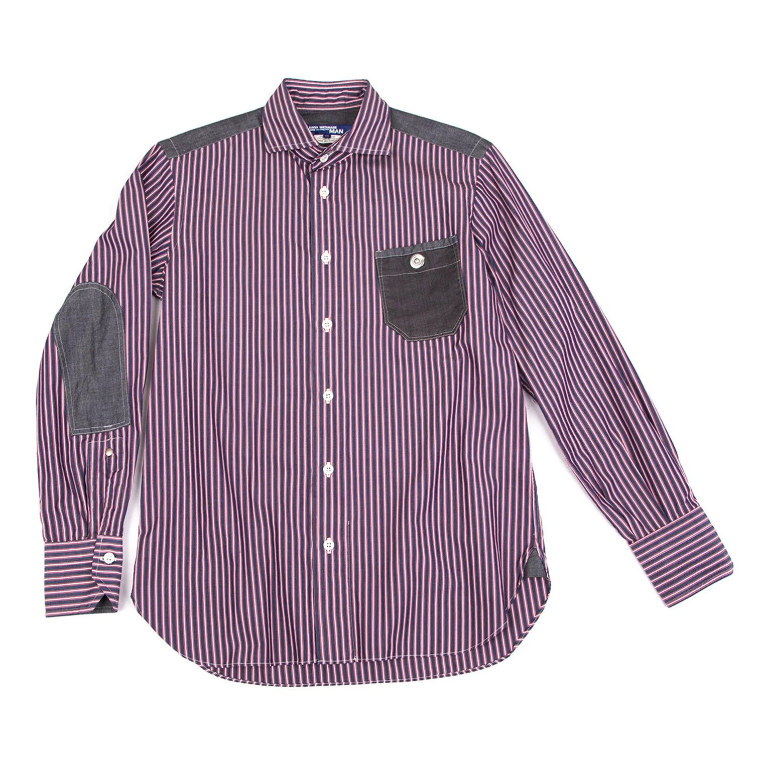 Junya Watanabe Striped Panel Shirt in Navy and Red, Size XS Size US XS / EU 42 / 0 - 1 Thumbnail