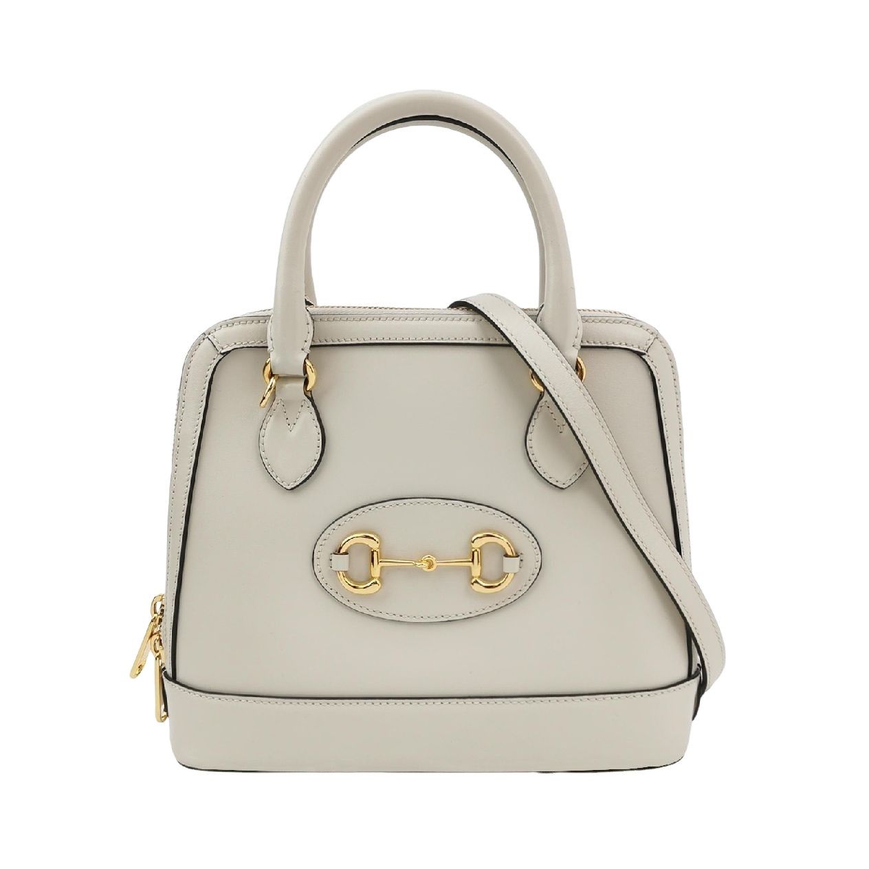 Gucci Gucci Horsebit 1955 Small Leather Handle Bag White Size ONE SIZE - 1 Thumbnail