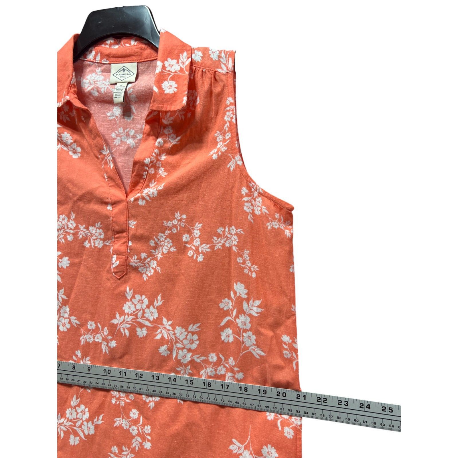 Other ST. John's Bay - Women's Loose Sleeveless Dress - Orange Flo Size M / US 6-8 / IT 42-44 - 5 Thumbnail