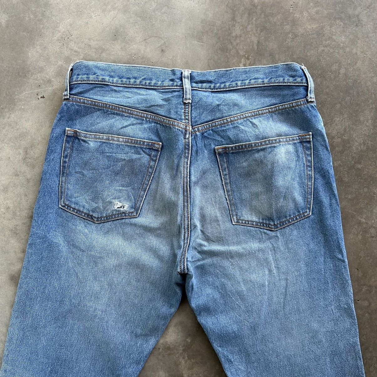 Japanese Brand Vintage Japanese Selvedge Distressed Faded Denim Jean Pant Size US 35 - 11 Thumbnail