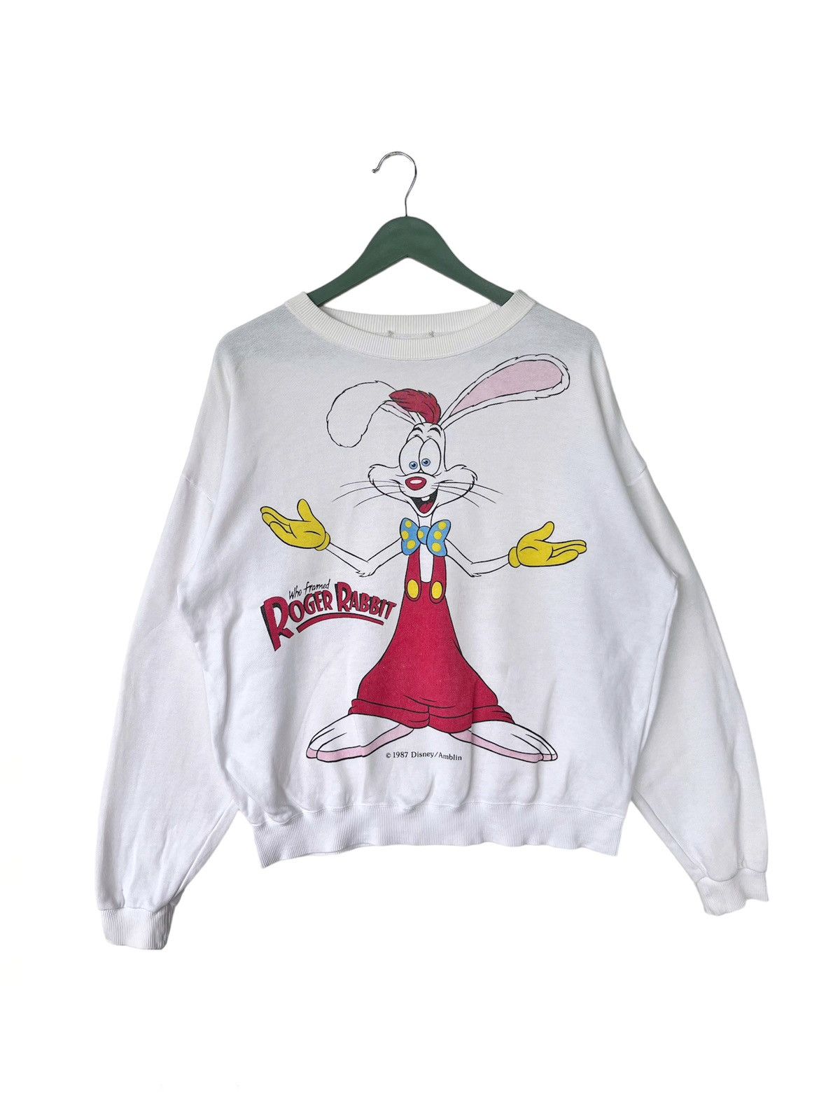 Disney × Vintage VTG 1987 Who Framed Roger Rabbit Mirror Print Sweatshirt Size US L / EU 52-54 / 3 - 1 Thumbnail