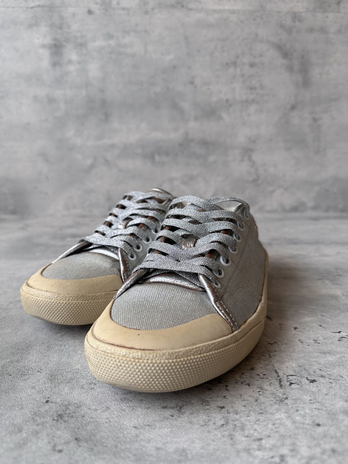 Saint Laurent Paris HEDI SLIMANE | SL/37 “METALLIC” COURT CLASSIC LOW TOP Size US 7 / EU 40 - 12 Thumbnail