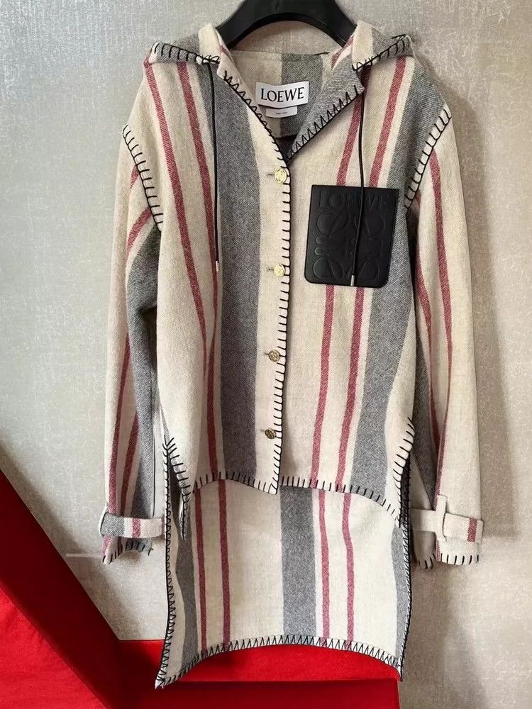 Loewe LOEWE A striped wool coat Size XS / US 0-2 / IT 36-38 - 1 Thumbnail