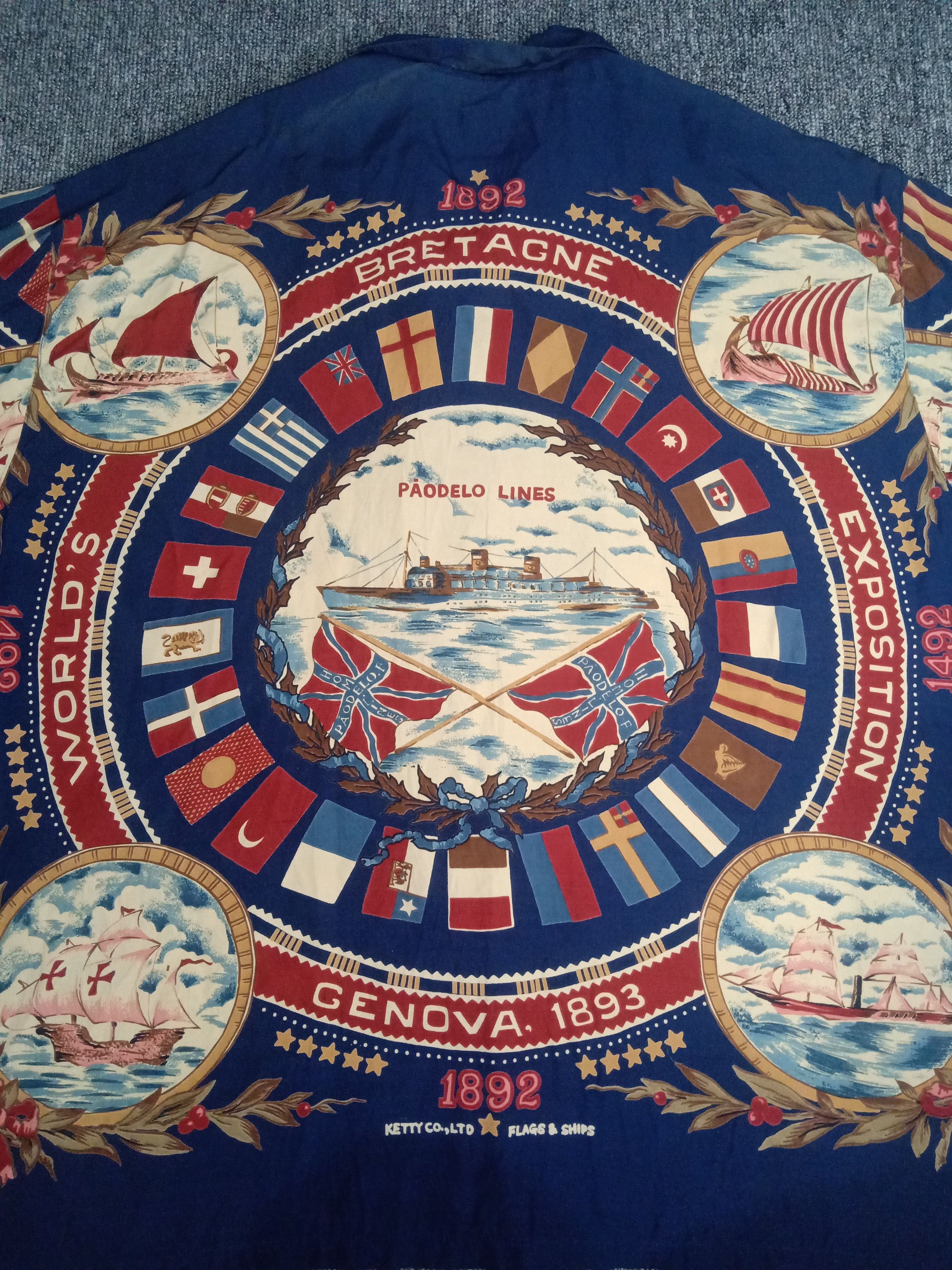 Other Pagoeld Silk Shirt Flags & Chips Full Printed Size US M / EU 48-50 / 2 - 11 Thumbnail