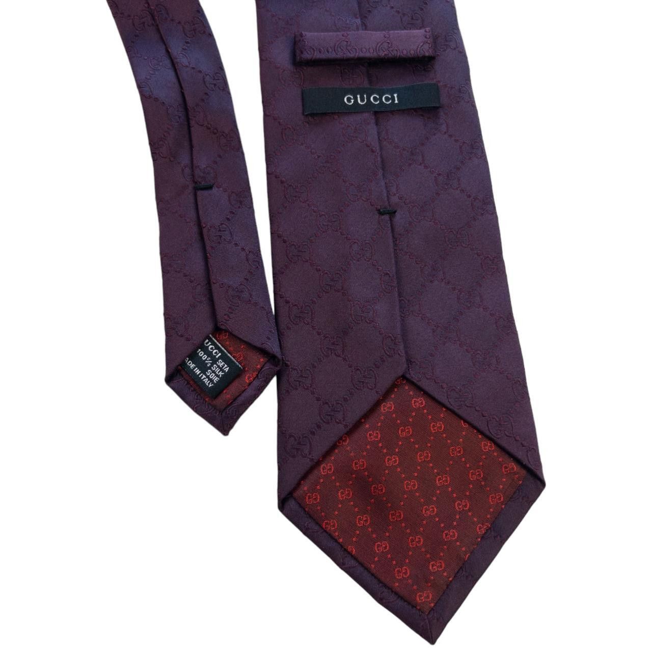 Gucci Vintage Gucci Monogram Silk Tie Size ONE SIZE - 2 Thumbnail