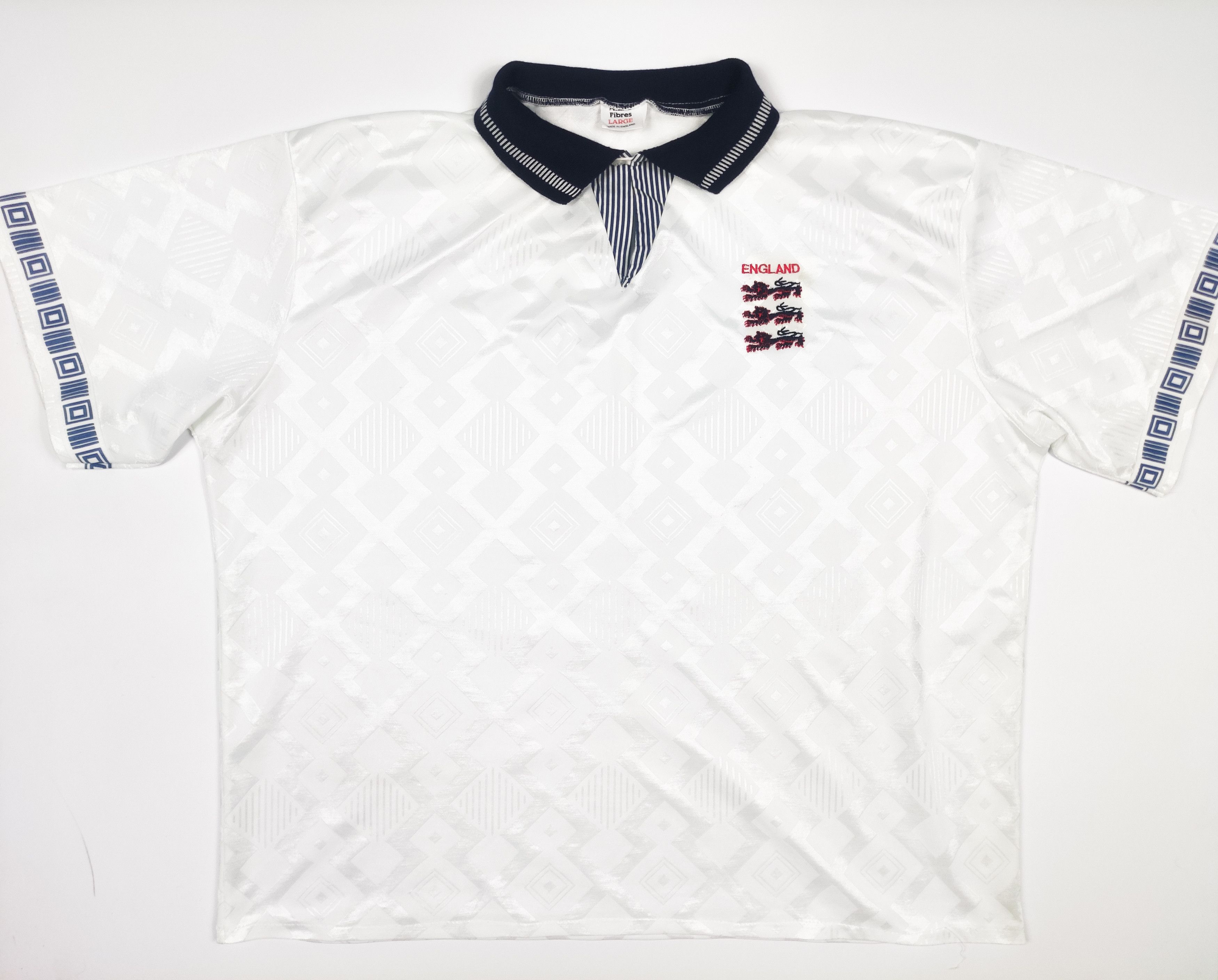 Vintage England 1992 1993 Home Shirt Reedition Vintage Kit Jersey Size US L / EU 52-54 / 3 - 1 Thumbnail