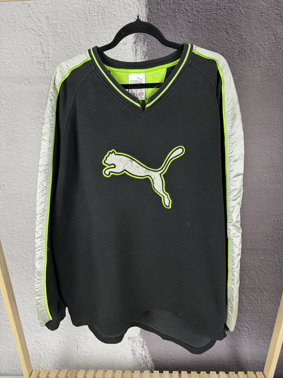 Puma Puma vintage 90s big logo stripes sweatshirt Size US XL / EU 56 / 4 - 2 Thumbnail