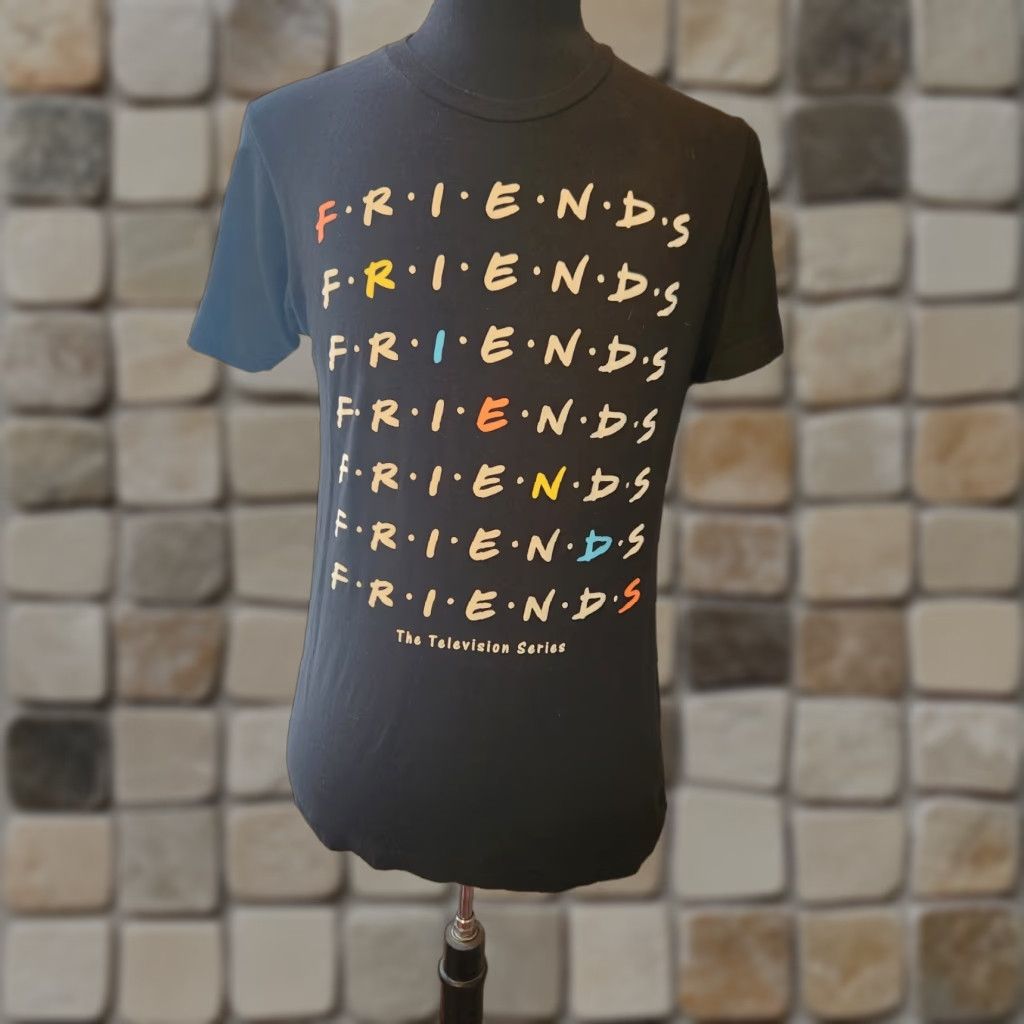 Logo 7 Friends Black Short Sleeve Graphic T-shirt Size Medium TV Show Logo Soft Cotton Unisex Adults Crew Neck M Black Graphic TV Womens Mens Shirt Size US M / EU 48-50 / 2 - 1 Thumbnail