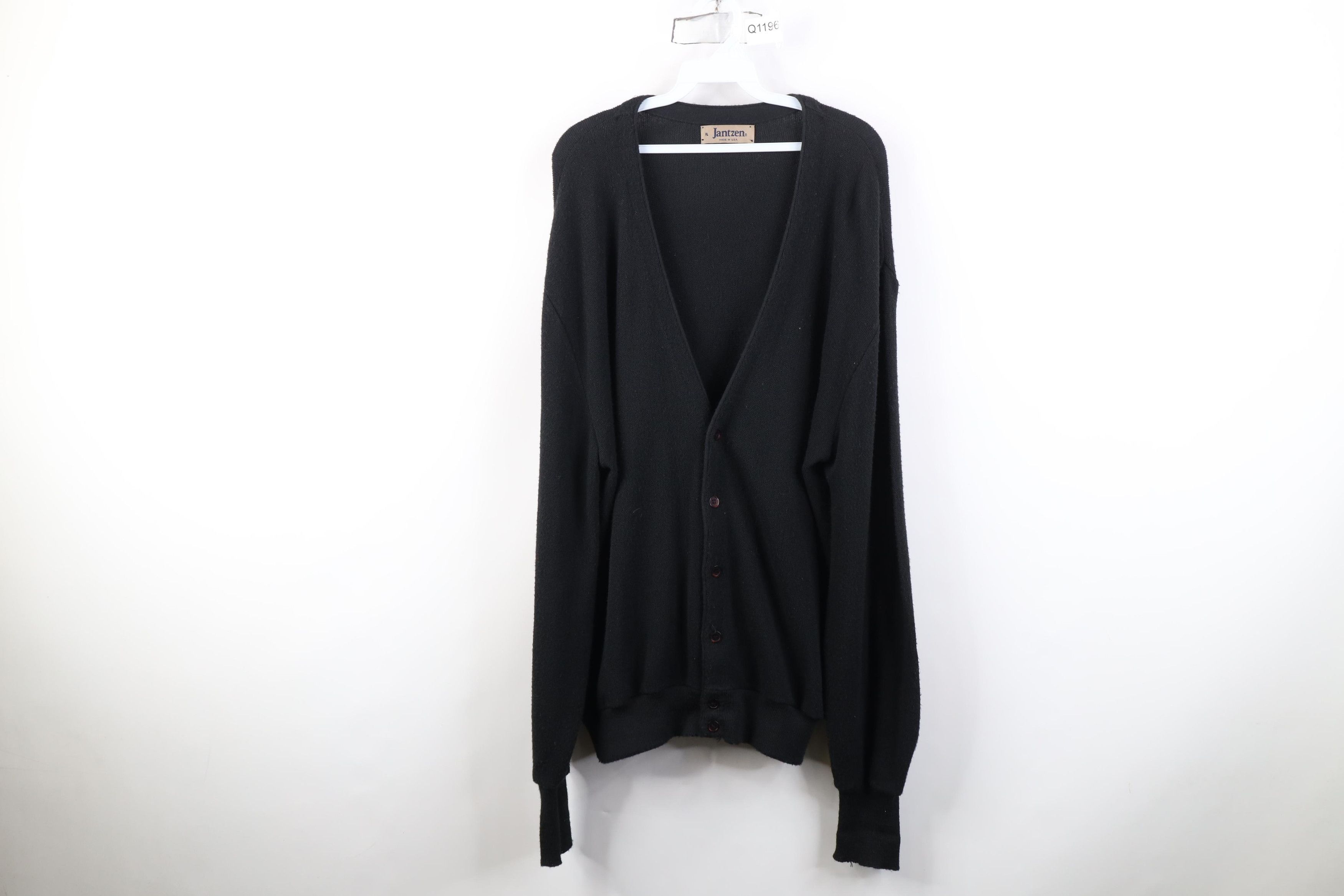 Vintage Vintage 90s Streetwear Cobain Cardigan Sweater Black USA Size US XL / EU 56 / 4 - 1 Thumbnail