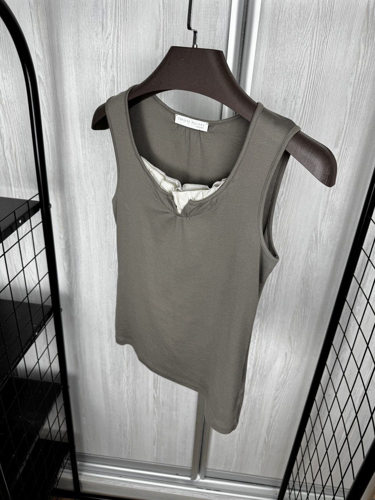 Fabiana Filippi Fabiana Fillipi grey cotton silk tank top size S Size S / US 4 / IT 40 - 6 Thumbnail