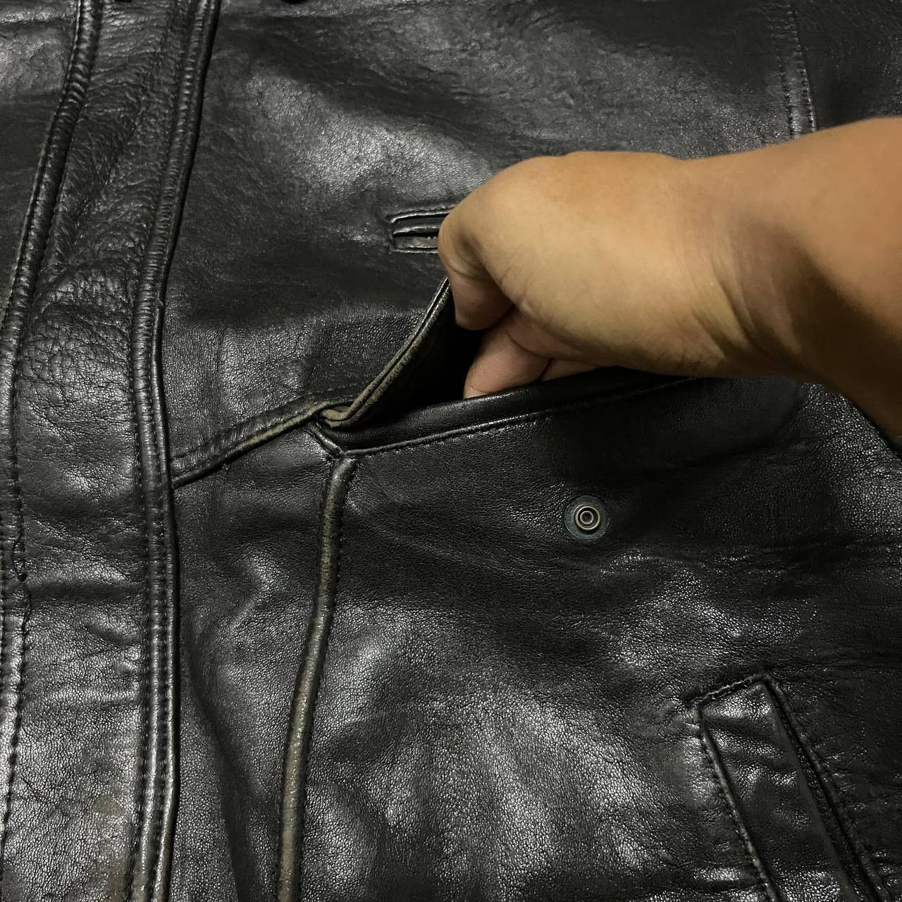 Japanese Brand × Vintage *RARE* Vintage Japanese Leather Jacket Black Size US L / EU 52-54 / 3 - 6 Thumbnail