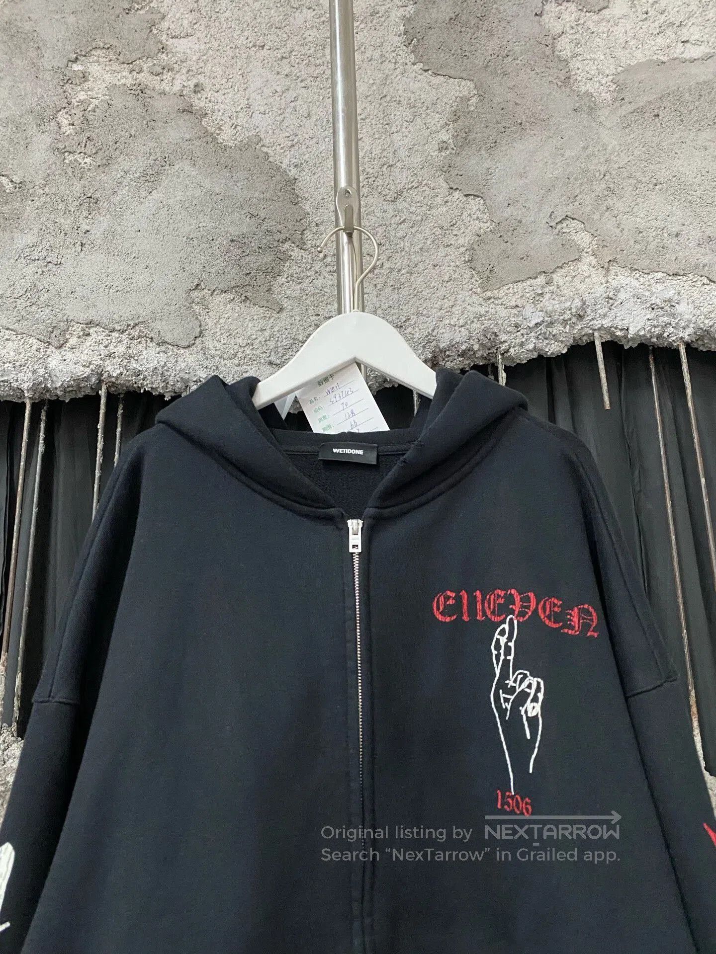 WE11DONE we11 done zip-up jacket in black. Size US S / EU 44-46 / 1 - 3 Thumbnail