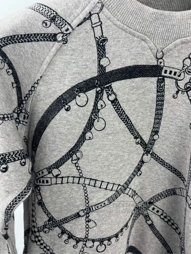 Hermes Hermes Grey Full Print Crewneck Sweater Size XXS / US 00 / IT 34 - 3 Thumbnail