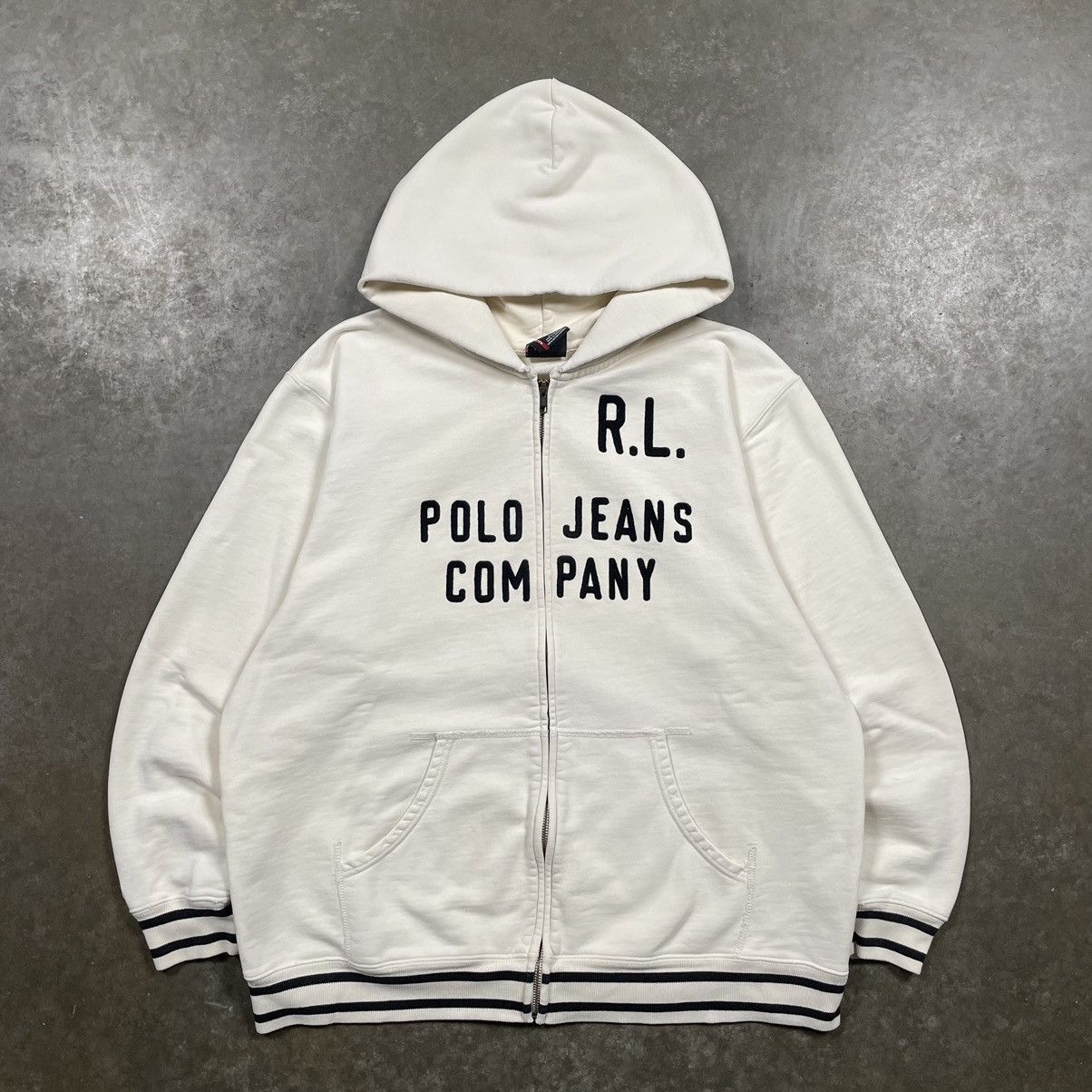 Polo Ralph Lauren × RRL Ralph Lauren × Vintage Vintage Y2K Polo Ralph Lauren Zip Up Hoodie Spellout Skater Size US L / EU 52-54 / 3 - 1 Thumbnail