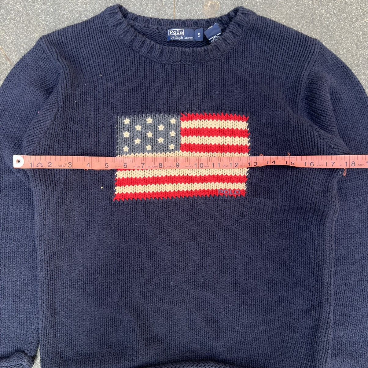 Designer × Polo Ralph Lauren × Vintage Vintage Polo Ralph Lauren American Flag Knit Sweater Size US S / EU 44-46 / 1 - 6 Thumbnail