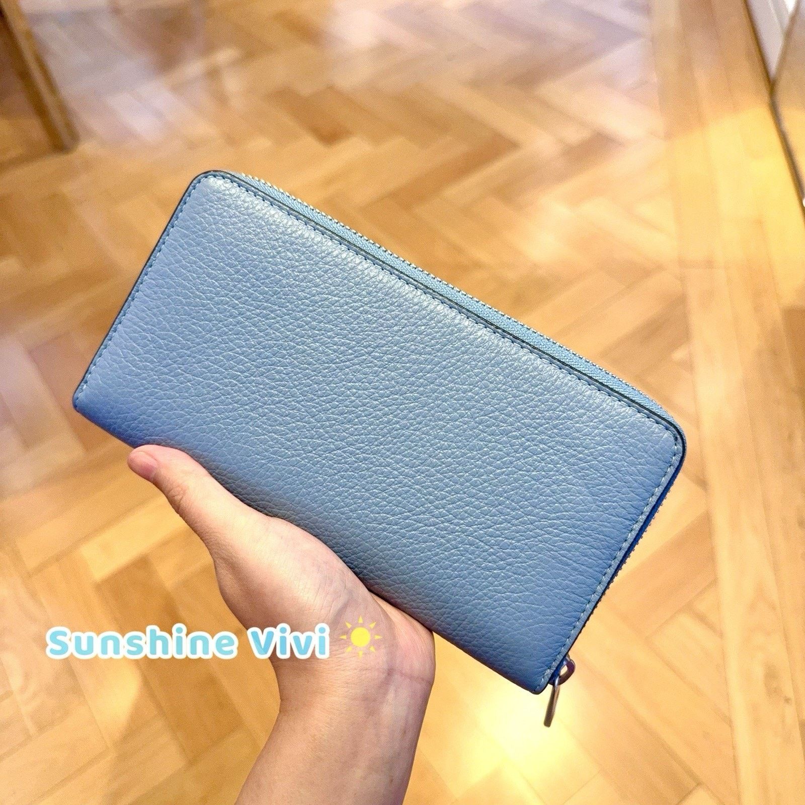 Coach NWT Coach Long zip around wallet C4451 Silver/Bluebell Size ONE SIZE - 2 Thumbnail