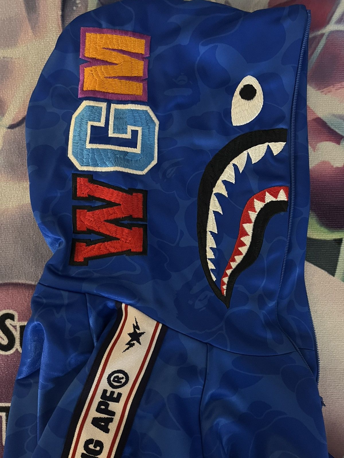 Bape NEW BAPE Camo Relaxed Fit Shark Full Zip Hoodie Blue - Med Size US M / EU 48-50 / 2 - 6 Thumbnail