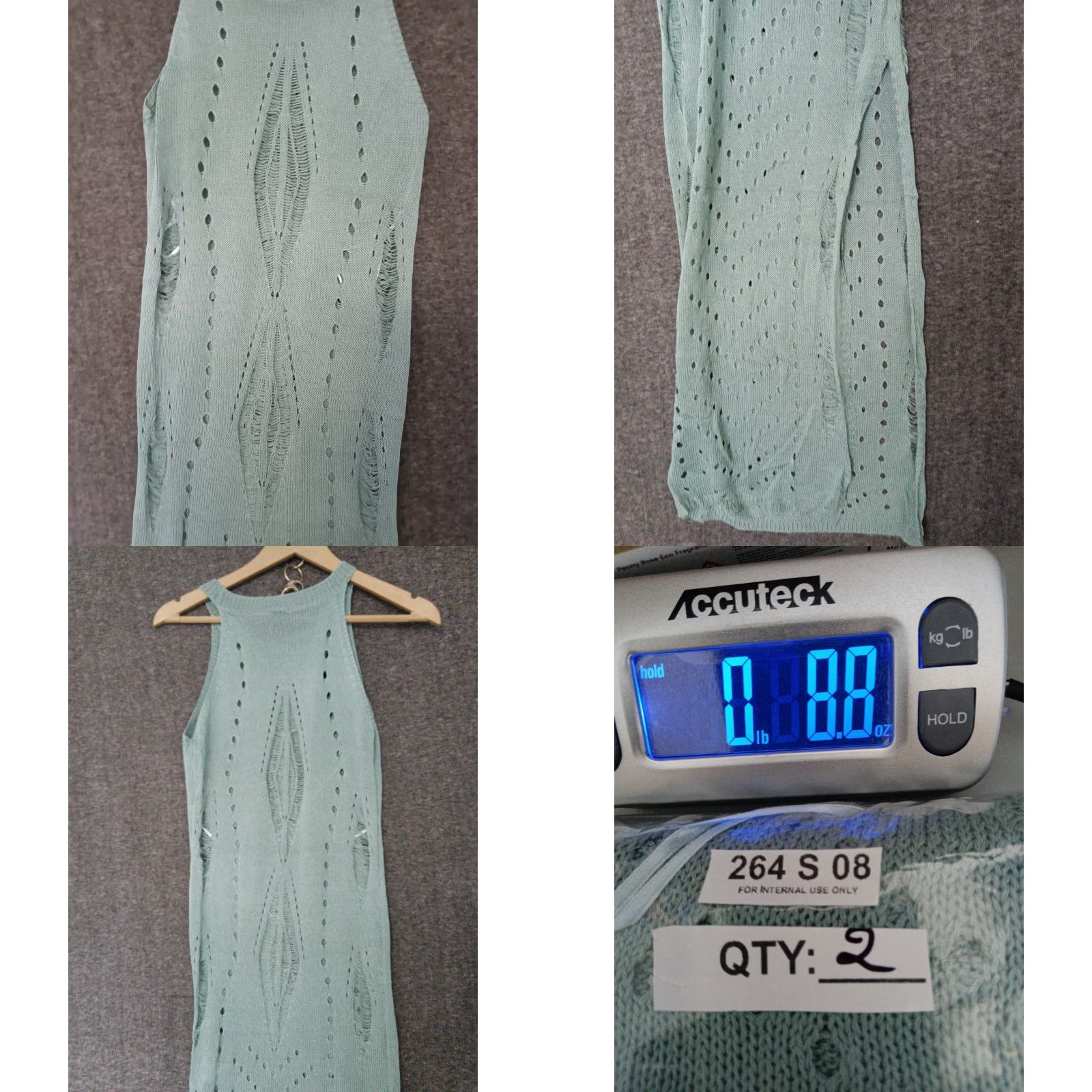 Altea Codigo Crochet Long Knit Dress Color Teal Size S Size S / US 4 / IT 40 - 8 Thumbnail