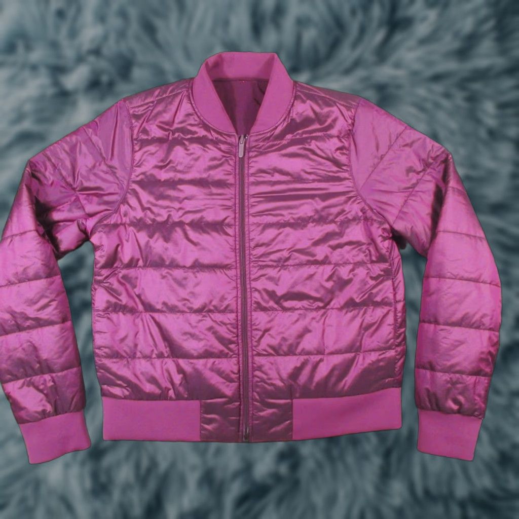 Lululemon Lululemon Puffer Jacket Womens L Magenta Reversible Shiny Blade Collar Primaloft Size L / US 10 / IT 46 - 1 Thumbnail