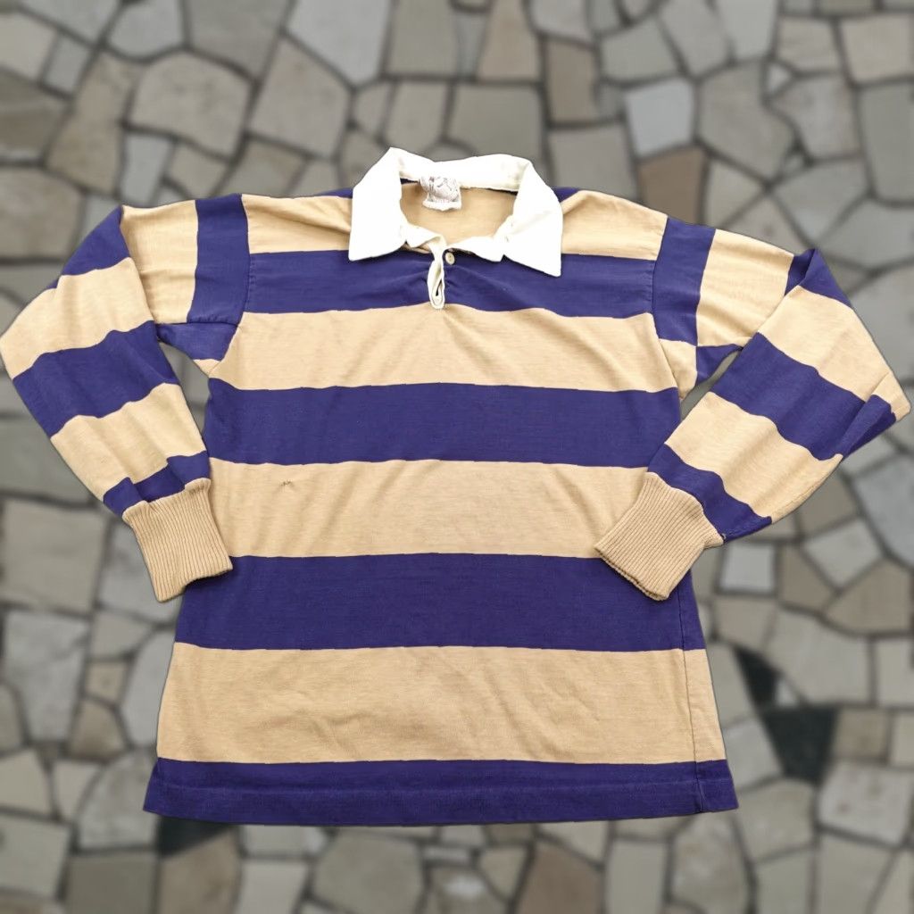 Vintage VINTAGE Threads & Wings Rugby Shirt Striped Blue San Francisco Soccer Jersey Polo Long Sleeve M Mens Size US M / EU 48-50 / 2 - 1 Thumbnail