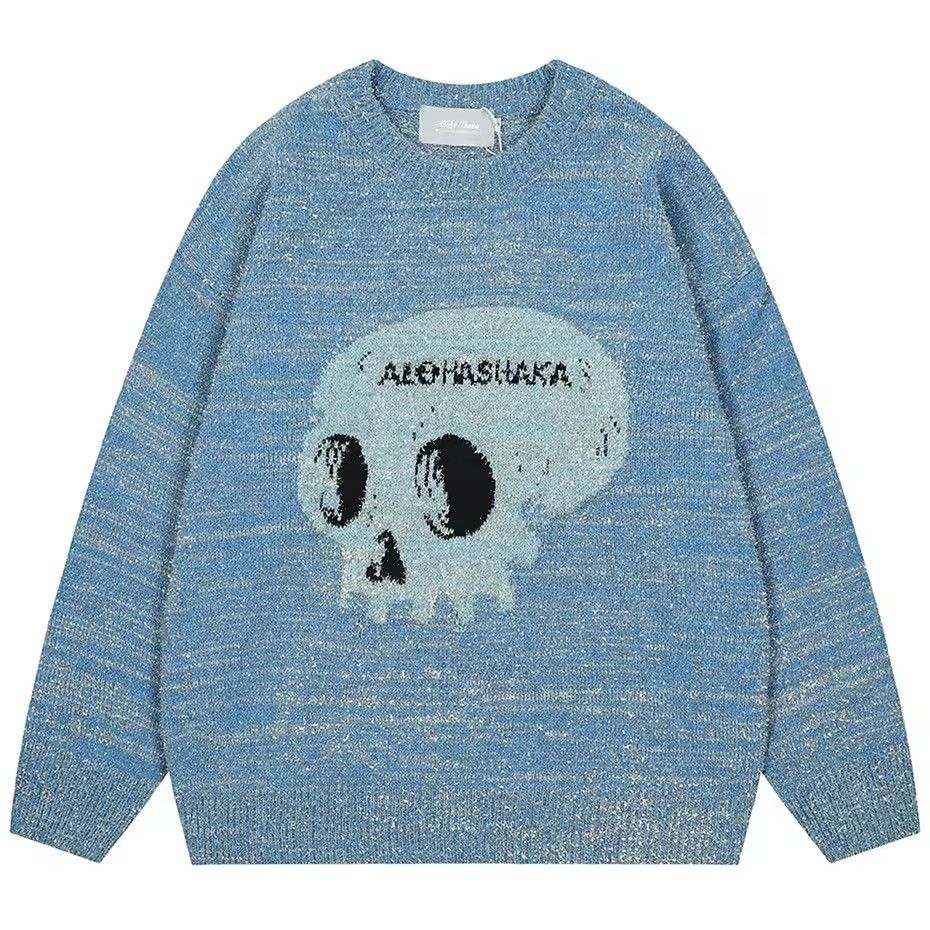 Other Knitted Gothic Skull Alien Oversized Streetwear Sweater Size US XL / EU 56 / 4 - 1 Thumbnail