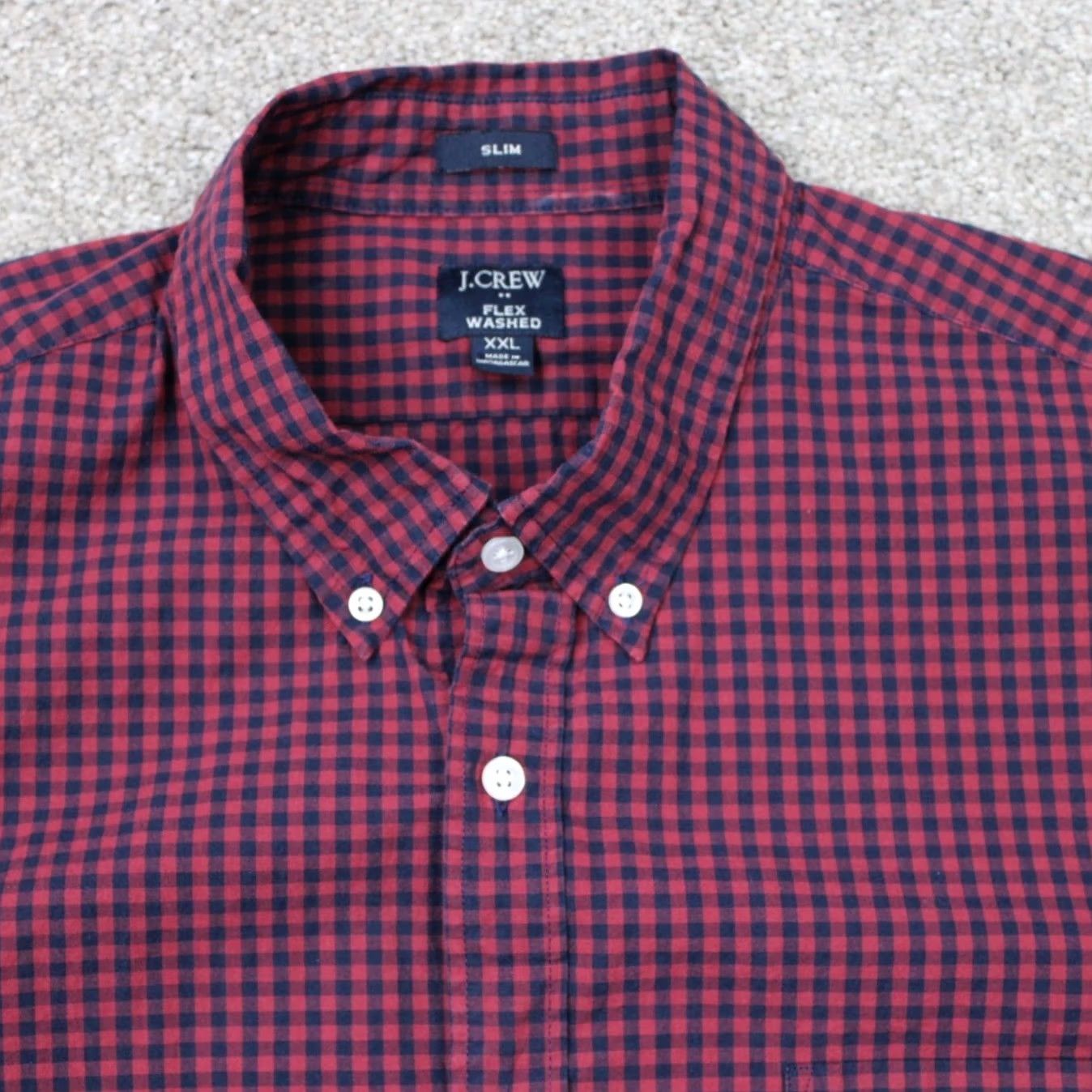 J.Crew J.CREW Shirt Men 2XL XXL Blue/Red Plaid Slim Fit Button-Up Long Sleeve Cotton Washed Flex - Womens/Mens Size US XXL / EU 58 / 5 - 4 Thumbnail