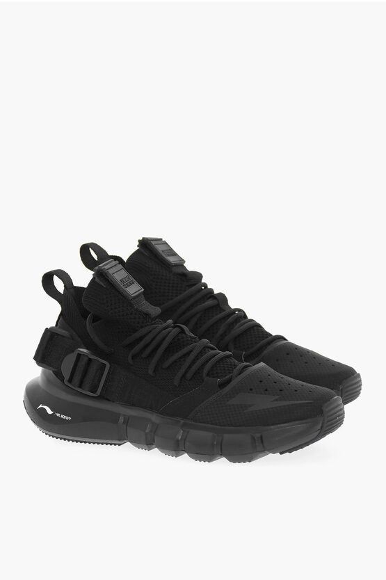 image of Neil Barrett Li-Ning Technical Fabric Essence 2,3 Low-Top Sneakers in Black, Men's (Size 12)