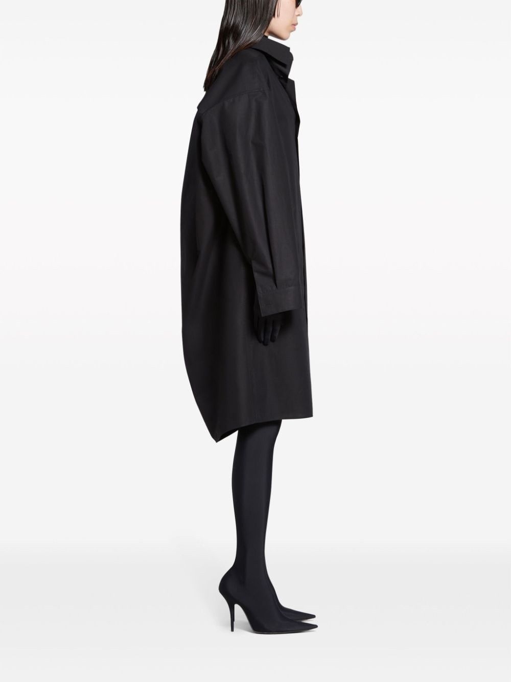 Balenciaga oc11z0825 Kick Collar Dress in Black Size S / US 4 / IT 40 - 3 Thumbnail