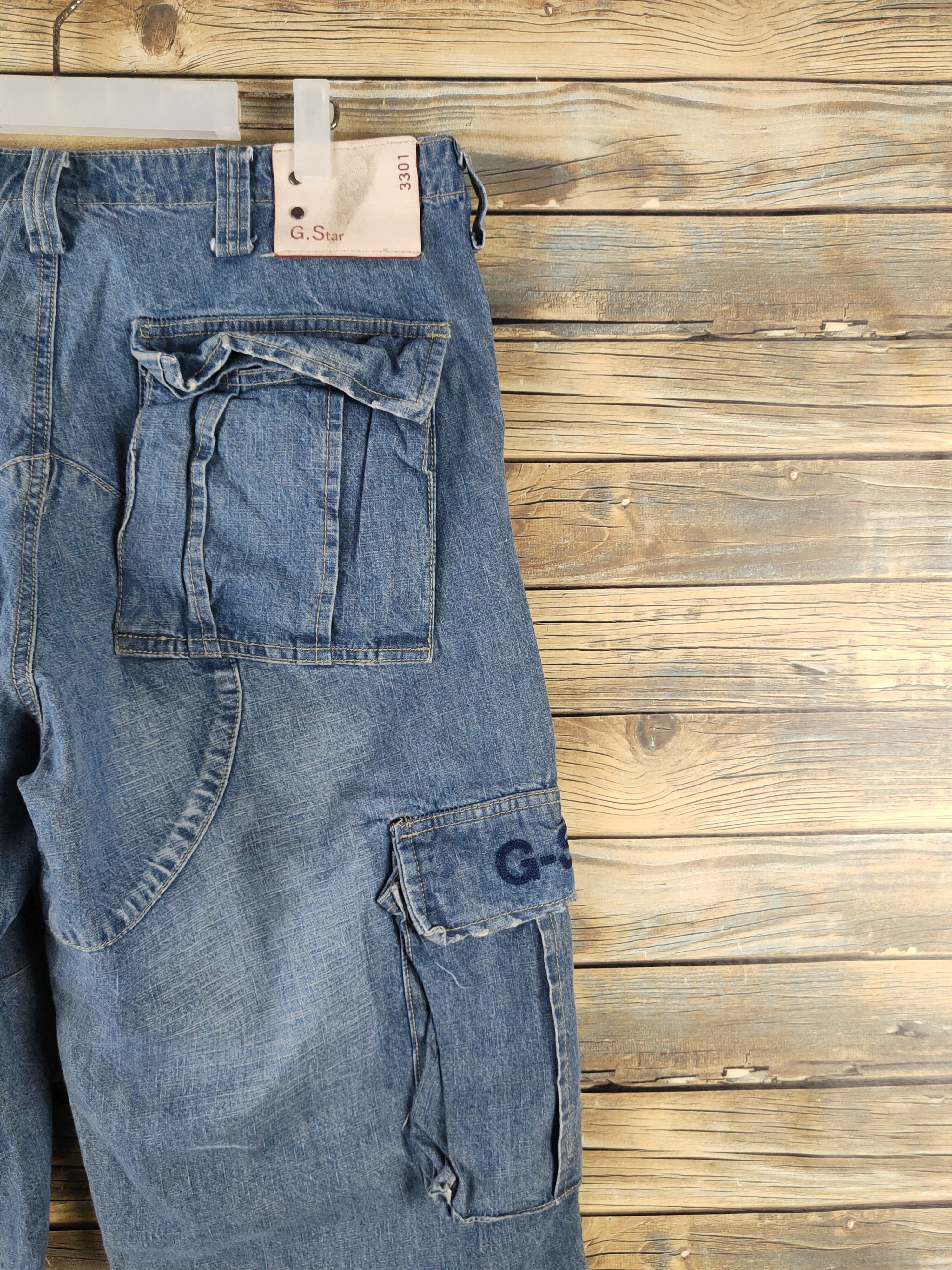 G-Star DL G Star Raw Blue Distressed Ripped denim Jeans #1321 Size US 35 - 12 Thumbnail