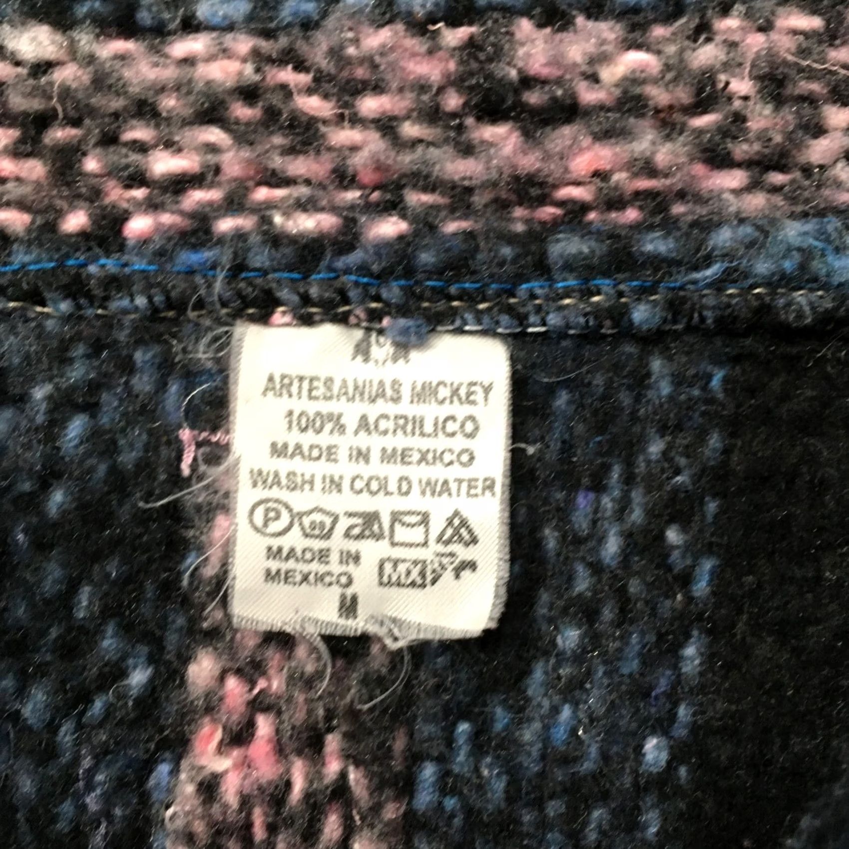 Pinko VINTAGE Baja Hoodie Unisex Adults M pink blue black Mexican Size M / US 6-8 / IT 42-44 - 2 Thumbnail