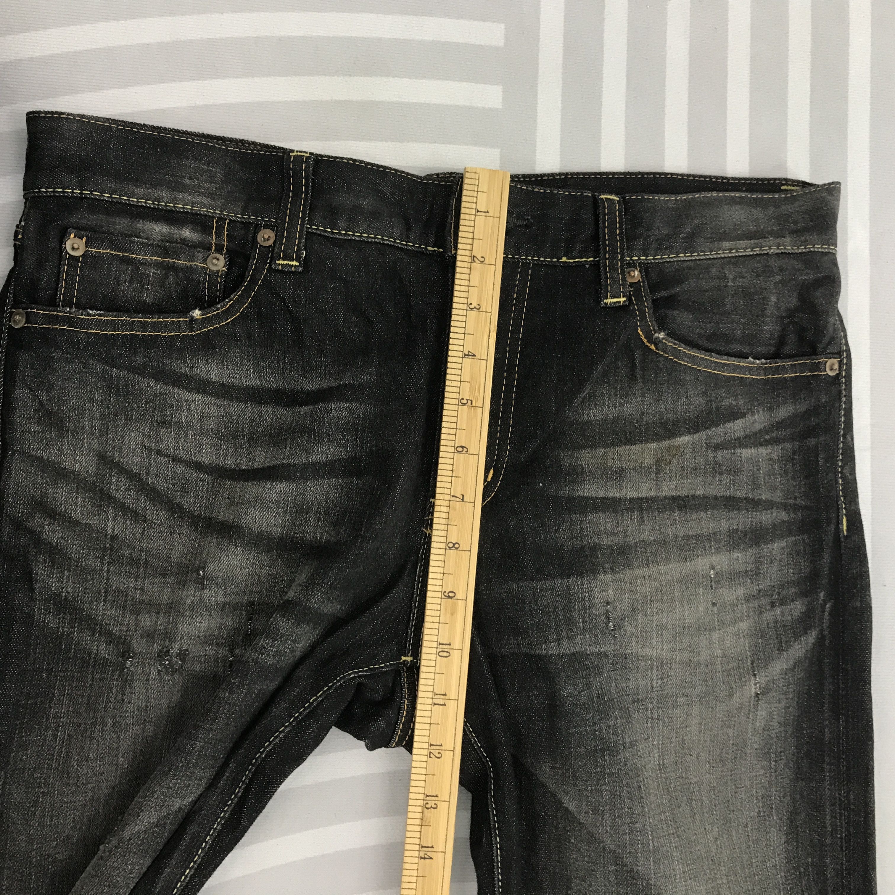 Japanese Brand × Vintage Vintage Japan black denim Distressed denim jeans pants Size US 34 / EU 50 - 9 Thumbnail