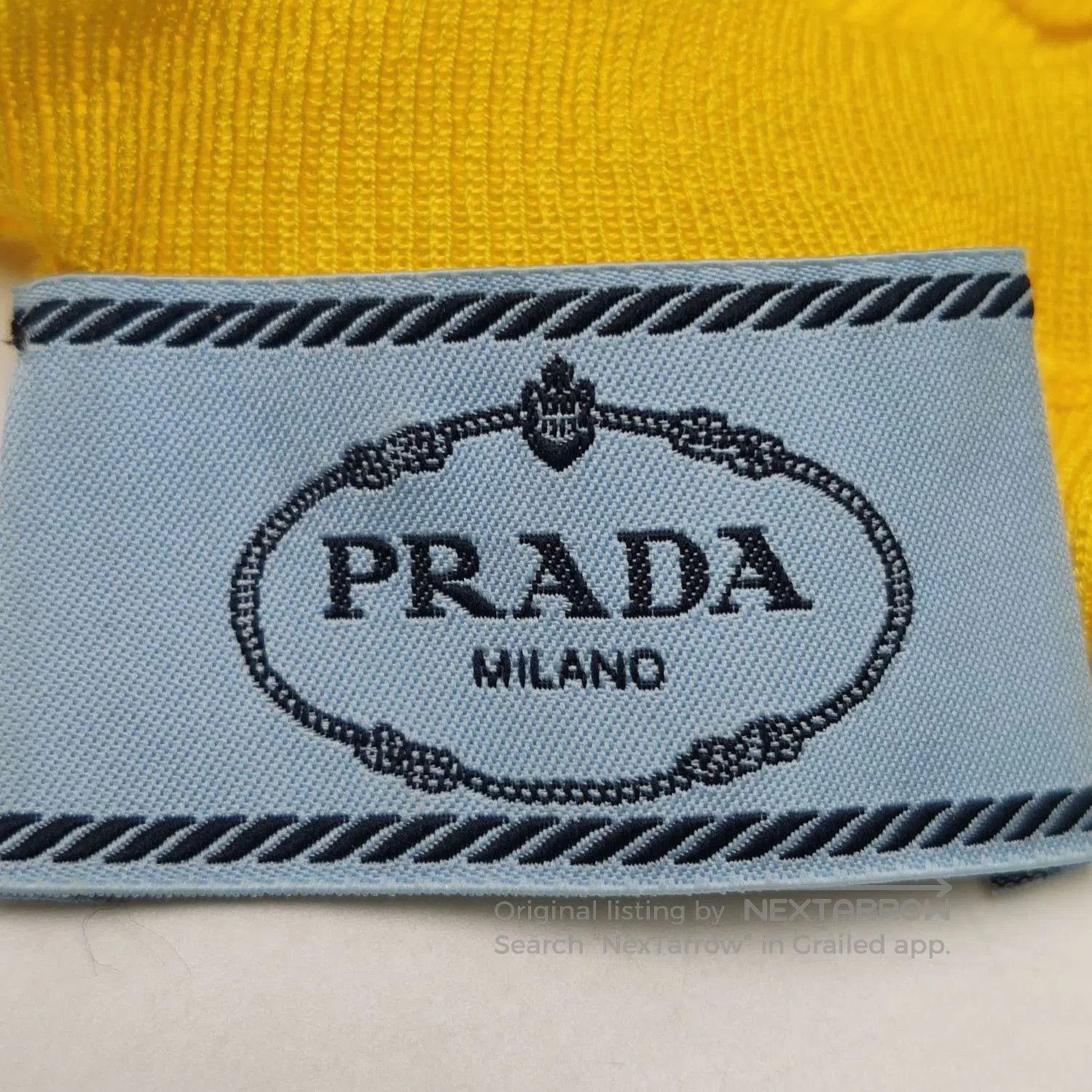Other Prada Yellow Knit Ribbed Logo Long Sleeve Sweater . Size M / US 6-8 / IT 42-44 - 4 Thumbnail