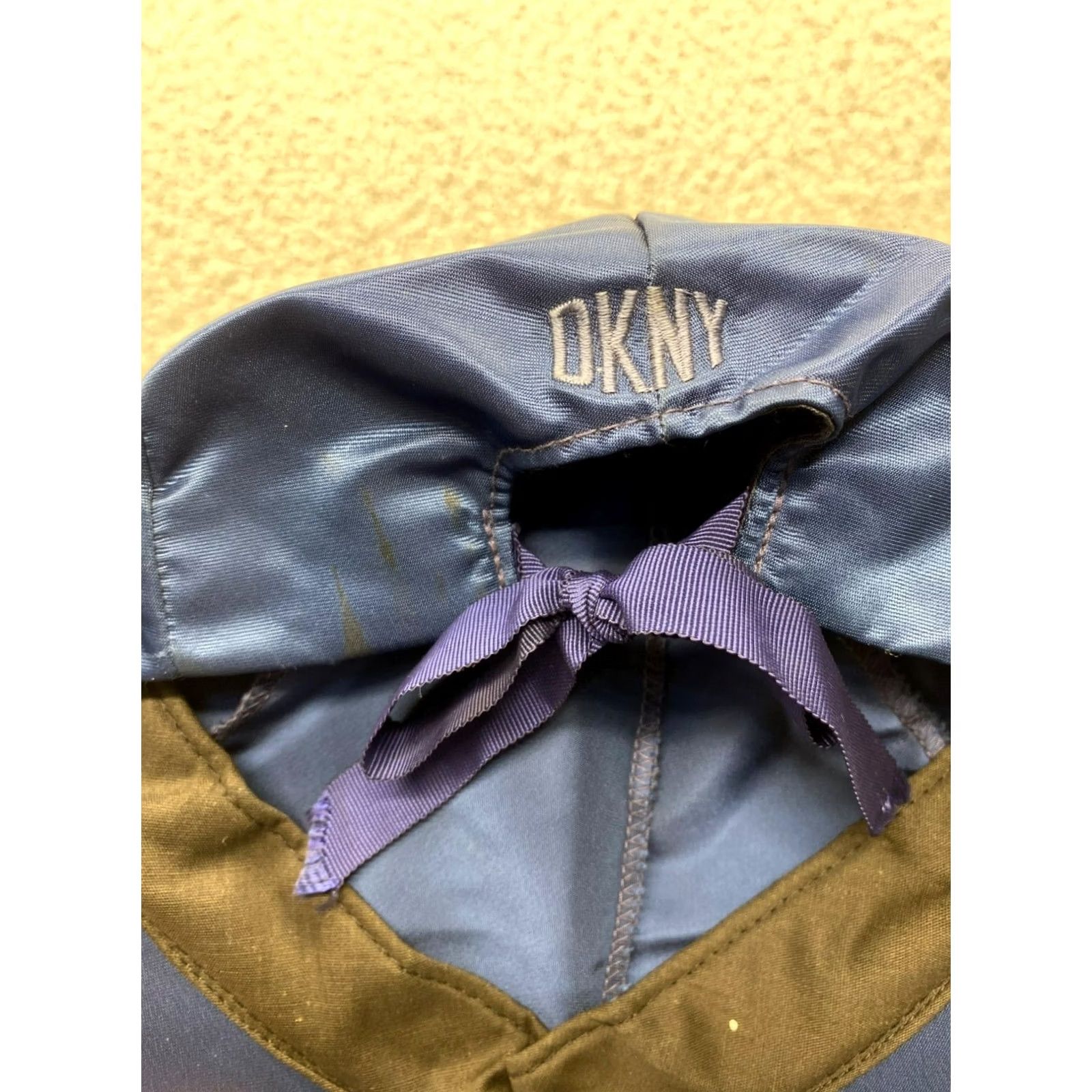 DKNY VINTAGE DKNY Hat Large Mens Blue Silky 1990s Adjustable Some Small Marks Size ONE SIZE - 6 Thumbnail