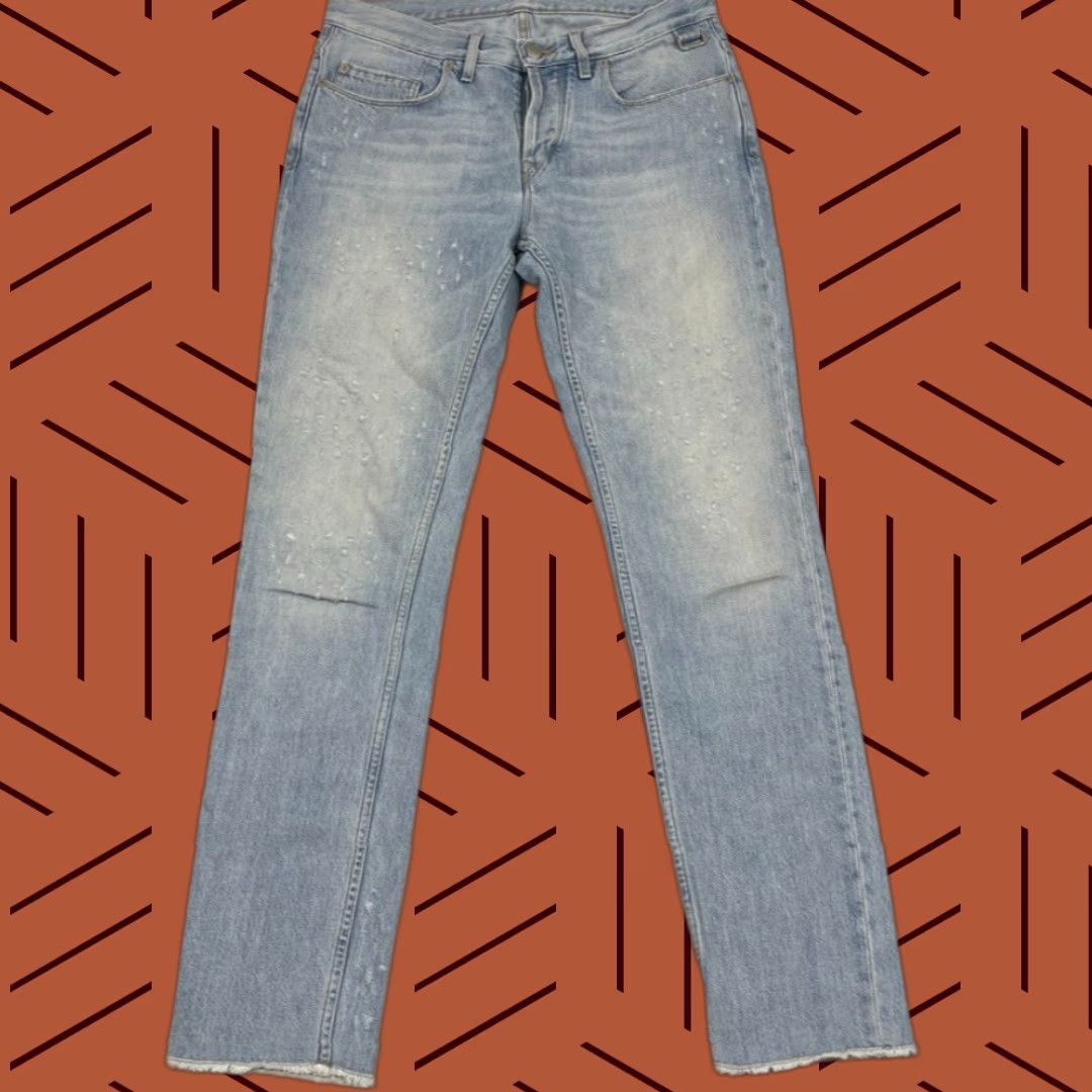 Zadig & Voltaire VINTAGE Zadig & Voltaire David Crop Destroy Jeans 29 W30 I29 Light Blue Denim Button Fly Light Blue Denim Jeans Slim Womens 90s Bohemian Flower Retro Size 29" - 1 Thumbnail