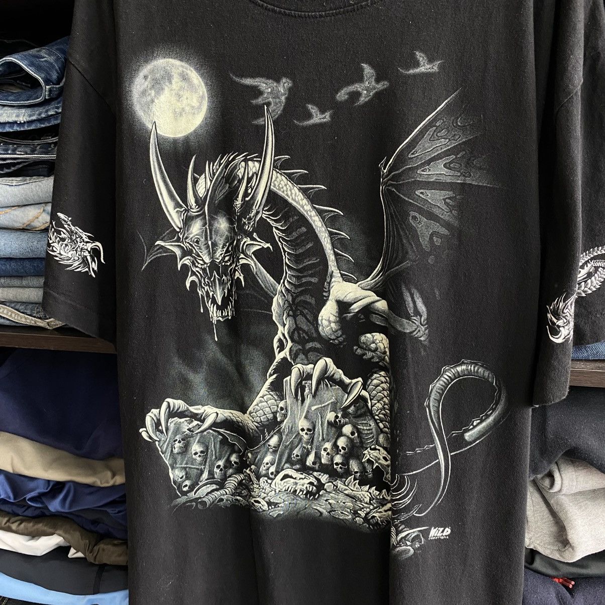 Band Tees Vintage Dragon Overprinted 90’s Single stitch usa tee Size US XL / EU 56 / 4 - 2 Thumbnail