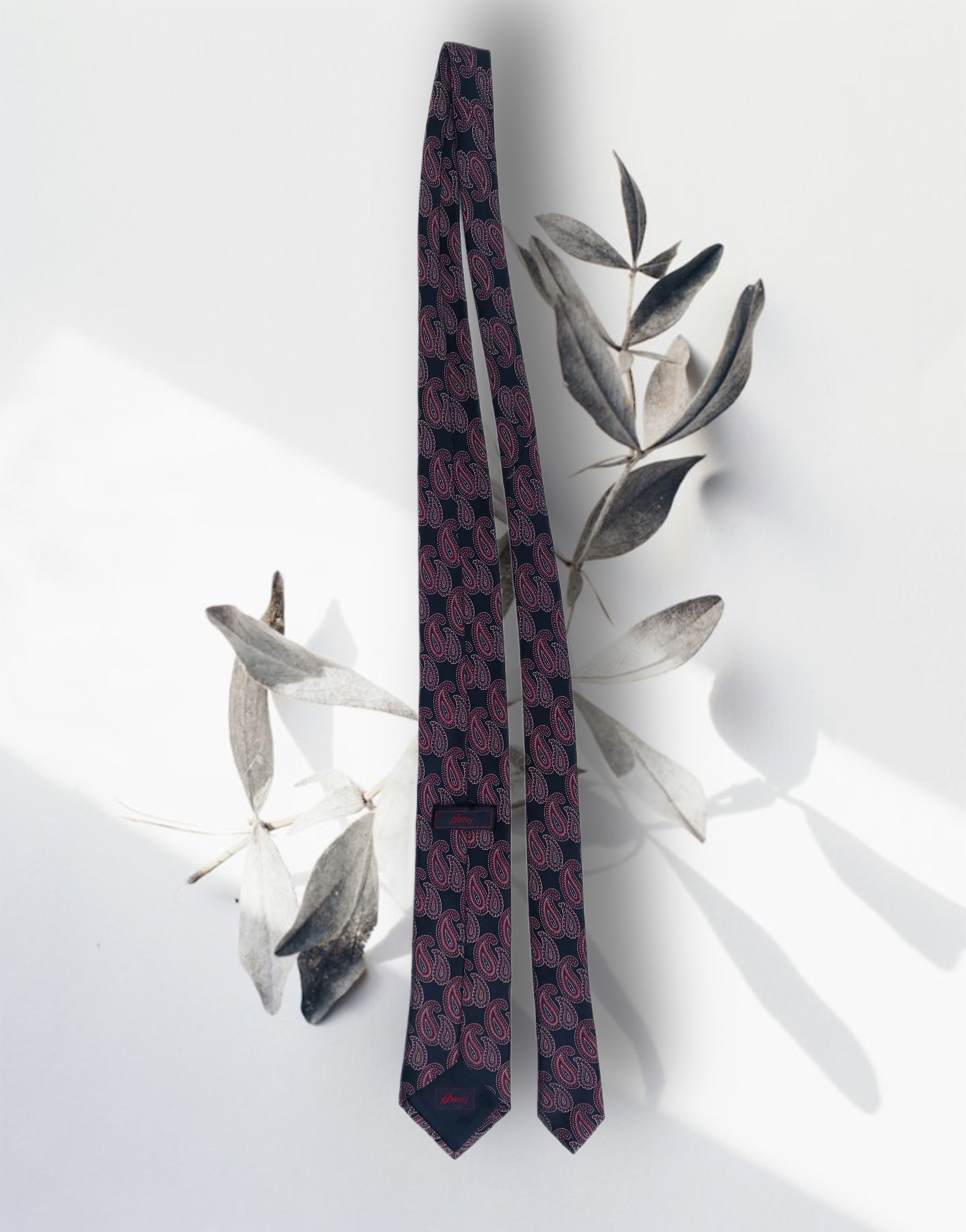 Brioni Brioni Tie Designer Necktie Geometric Silk Paisley Floral Size ONE SIZE - 2 Thumbnail