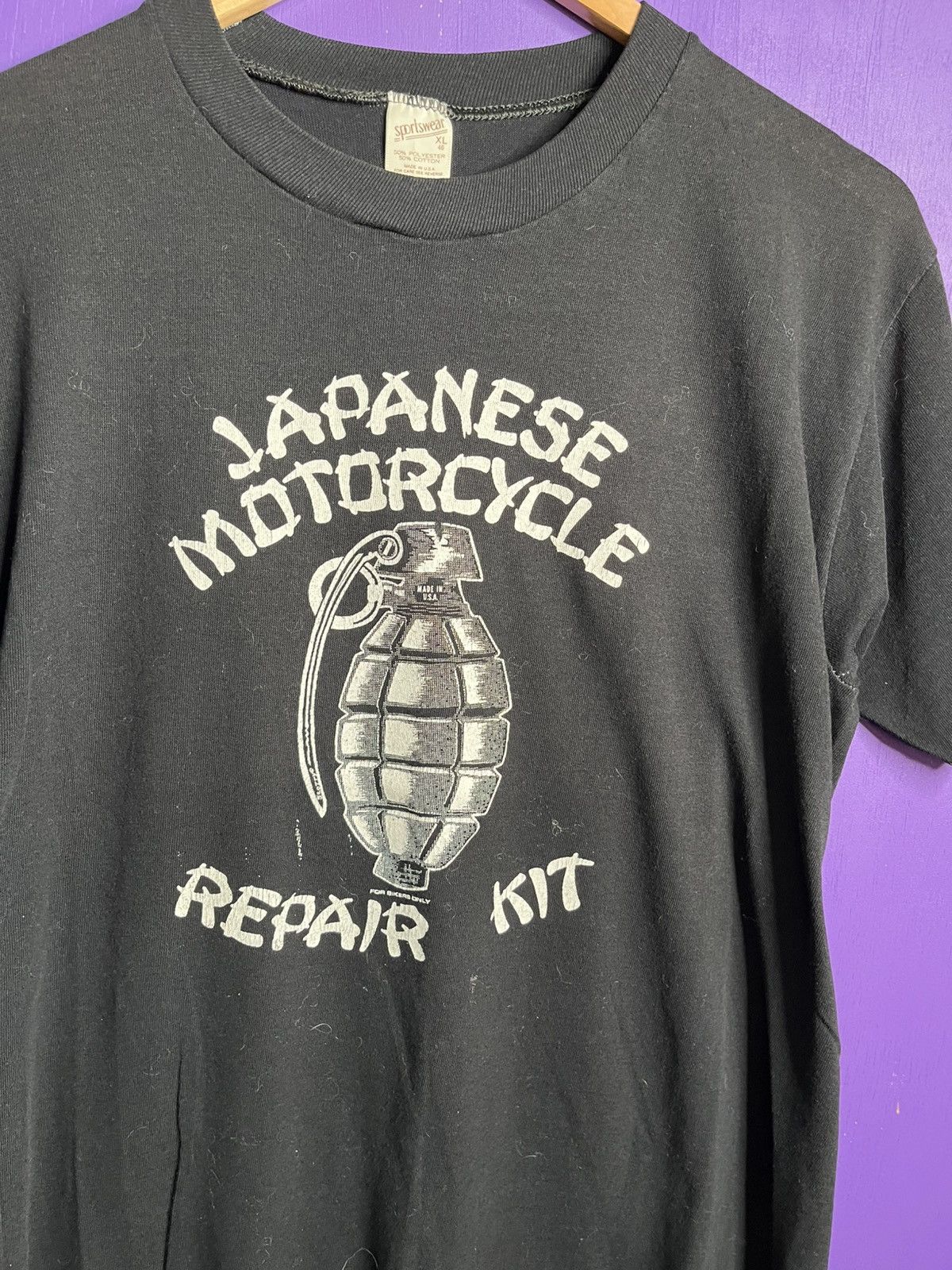 Harley Davidson × Vintage Vintage 70s Harley Japanese motorcycle repair kit t-shirt m Size US L / EU 52-54 / 3 - 3 Thumbnail